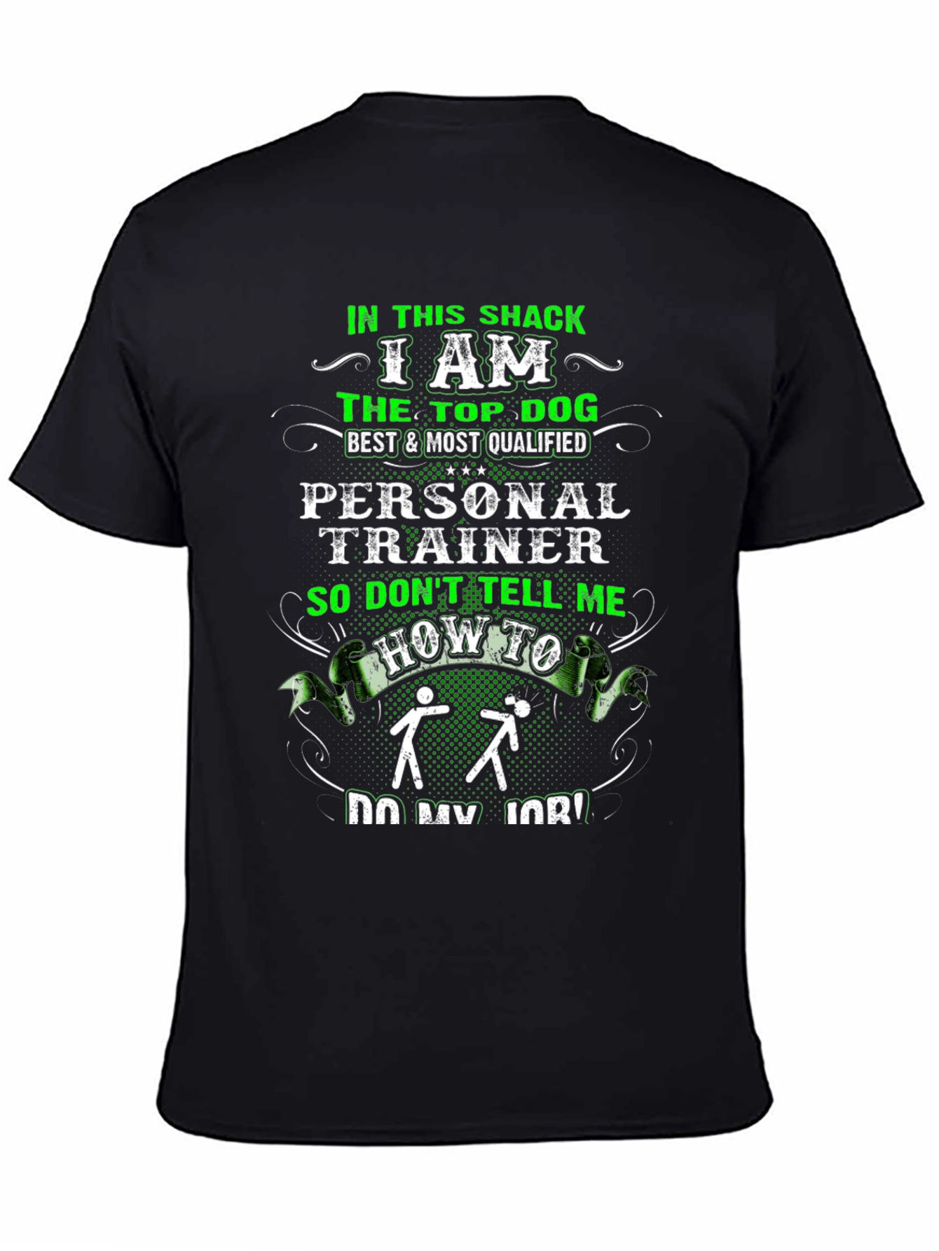 Black Top Dog Personal Trainer Graphic T-Shirt view 4