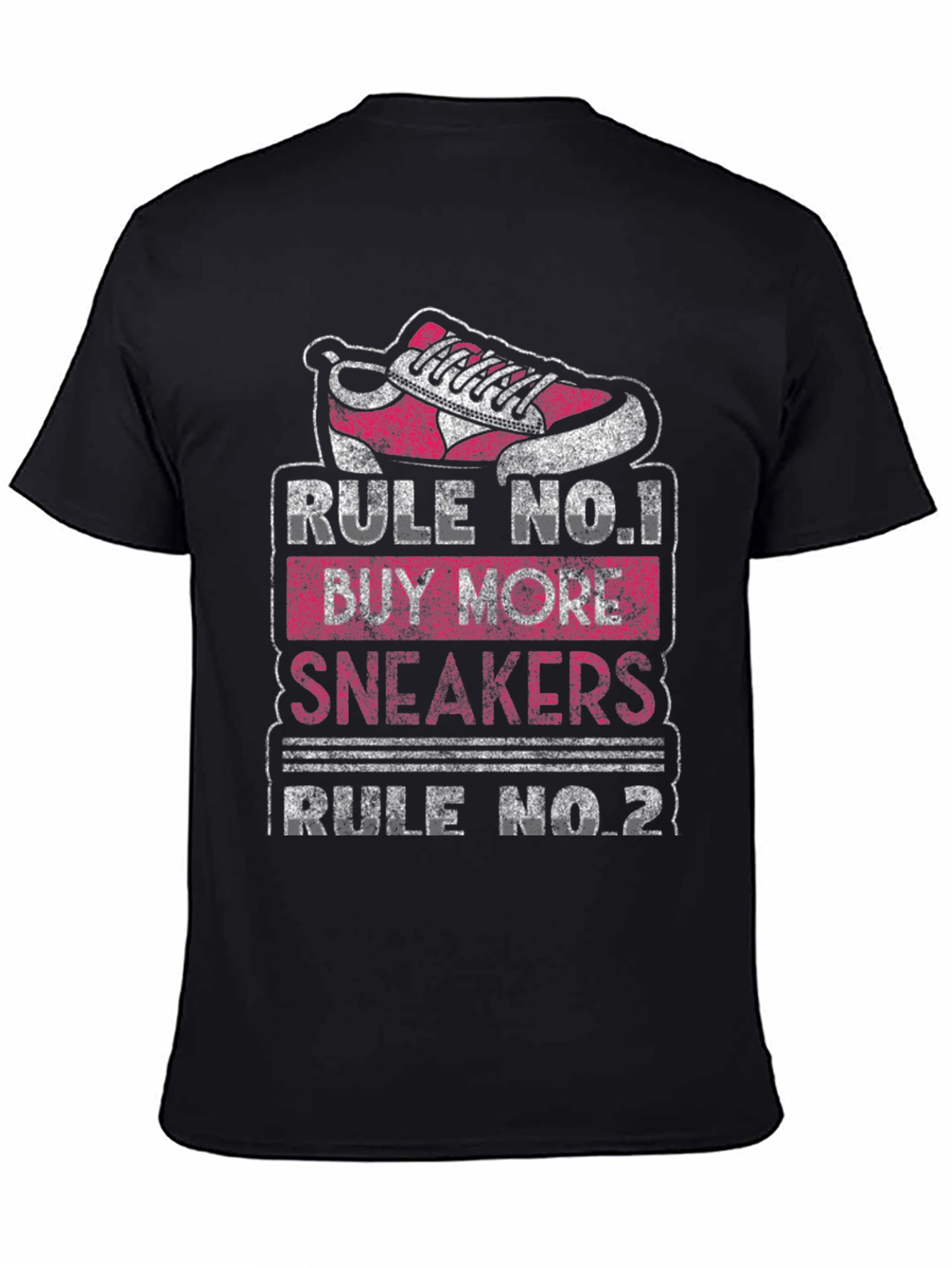 Black Rule No.1 Buy More Sneakers Graphic T-Shirt view 4