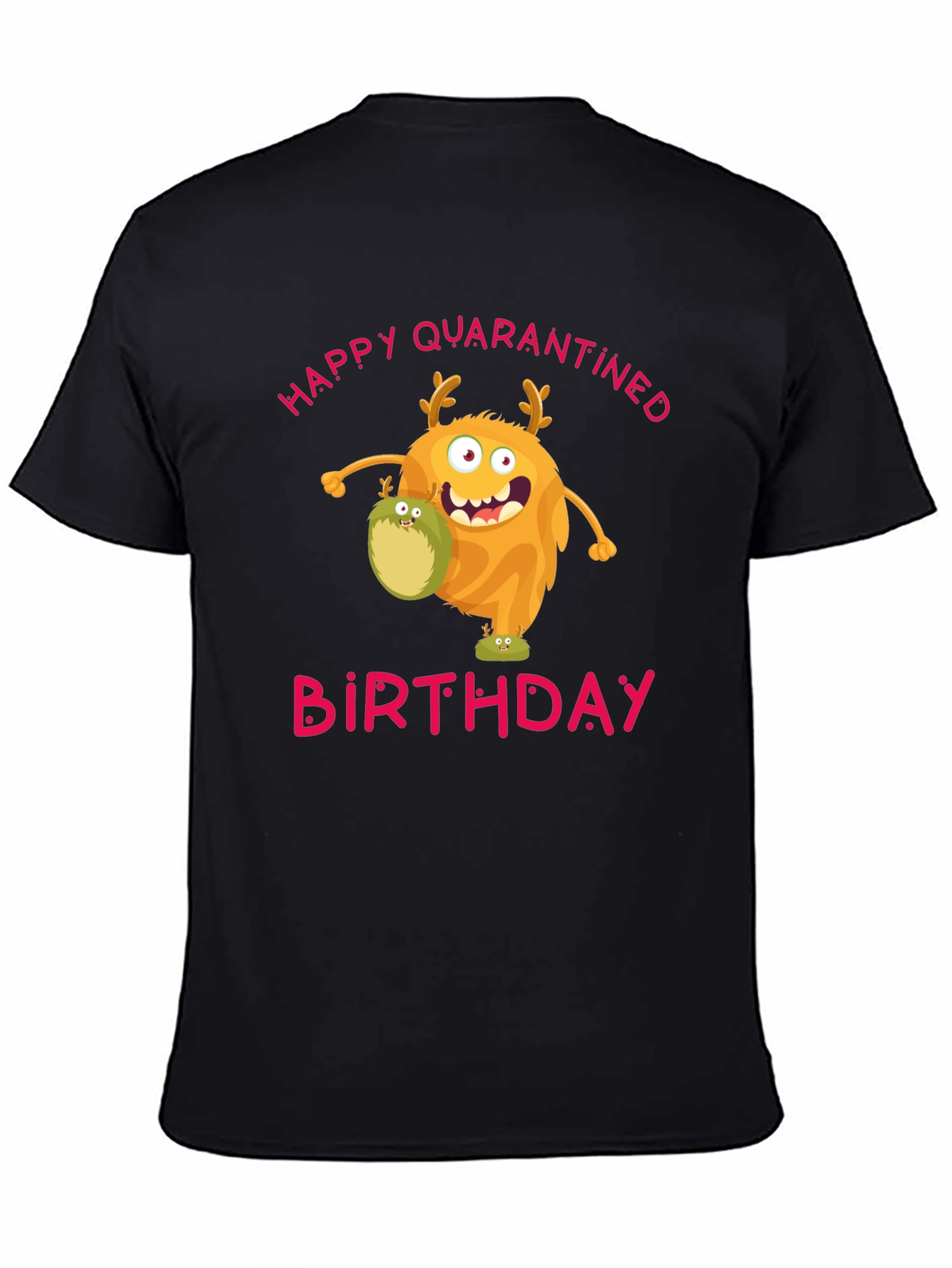 Black Quarantined Birthday Monster Graphic T-Shirt view 4