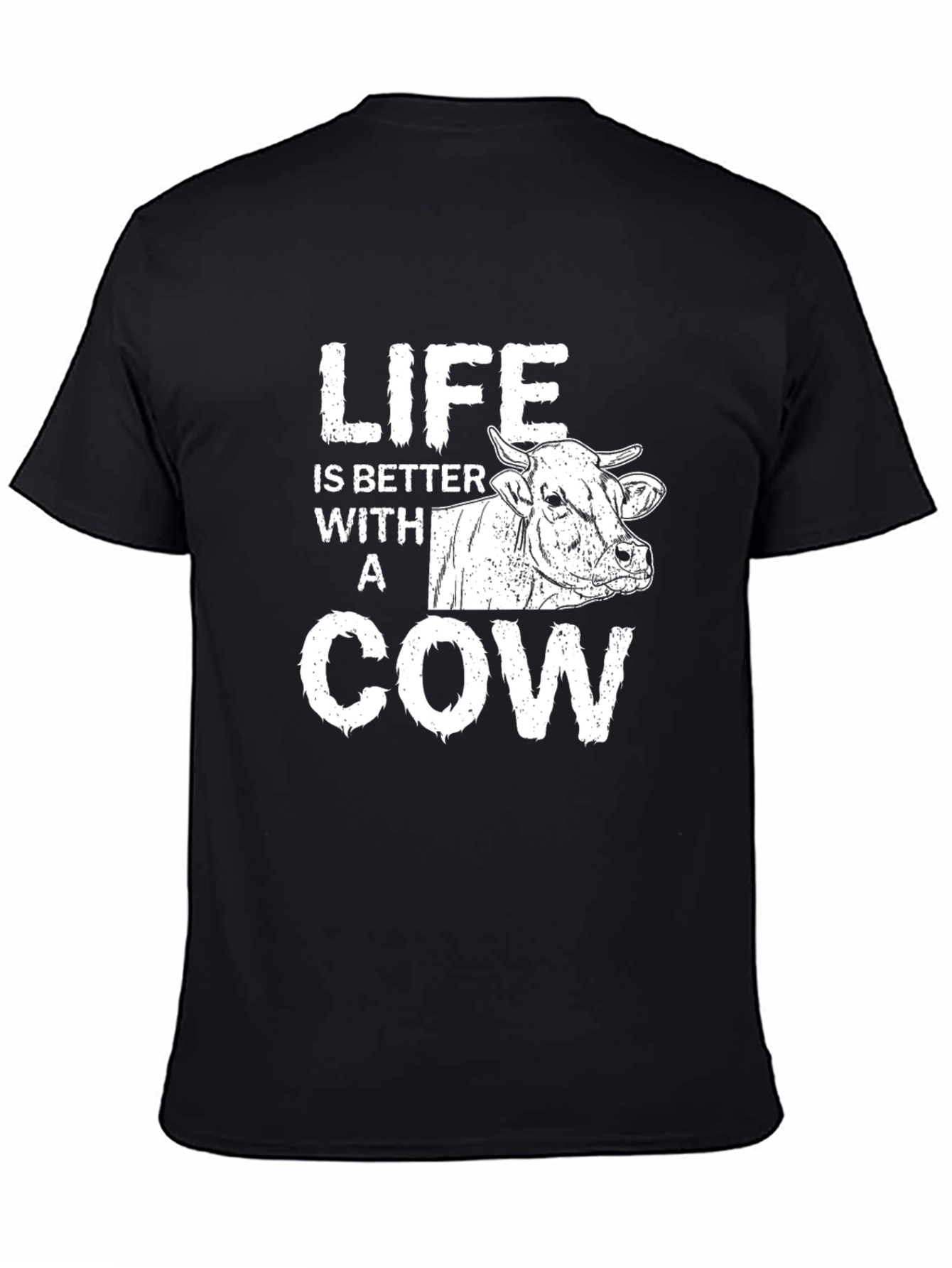Black Life is Better with a Cow Graphic Tee - Black view 4