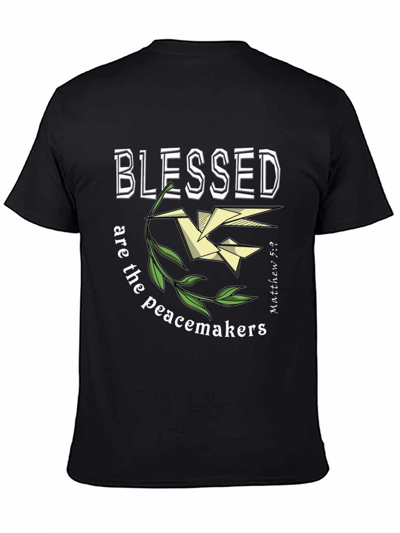 Black Blessed Are The Peacemakers T-Shirt view 4