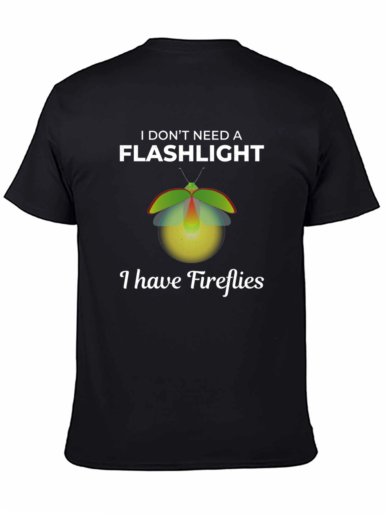 Black Fireflies Graphic T-Shirt - Novelty Glow Design view 4