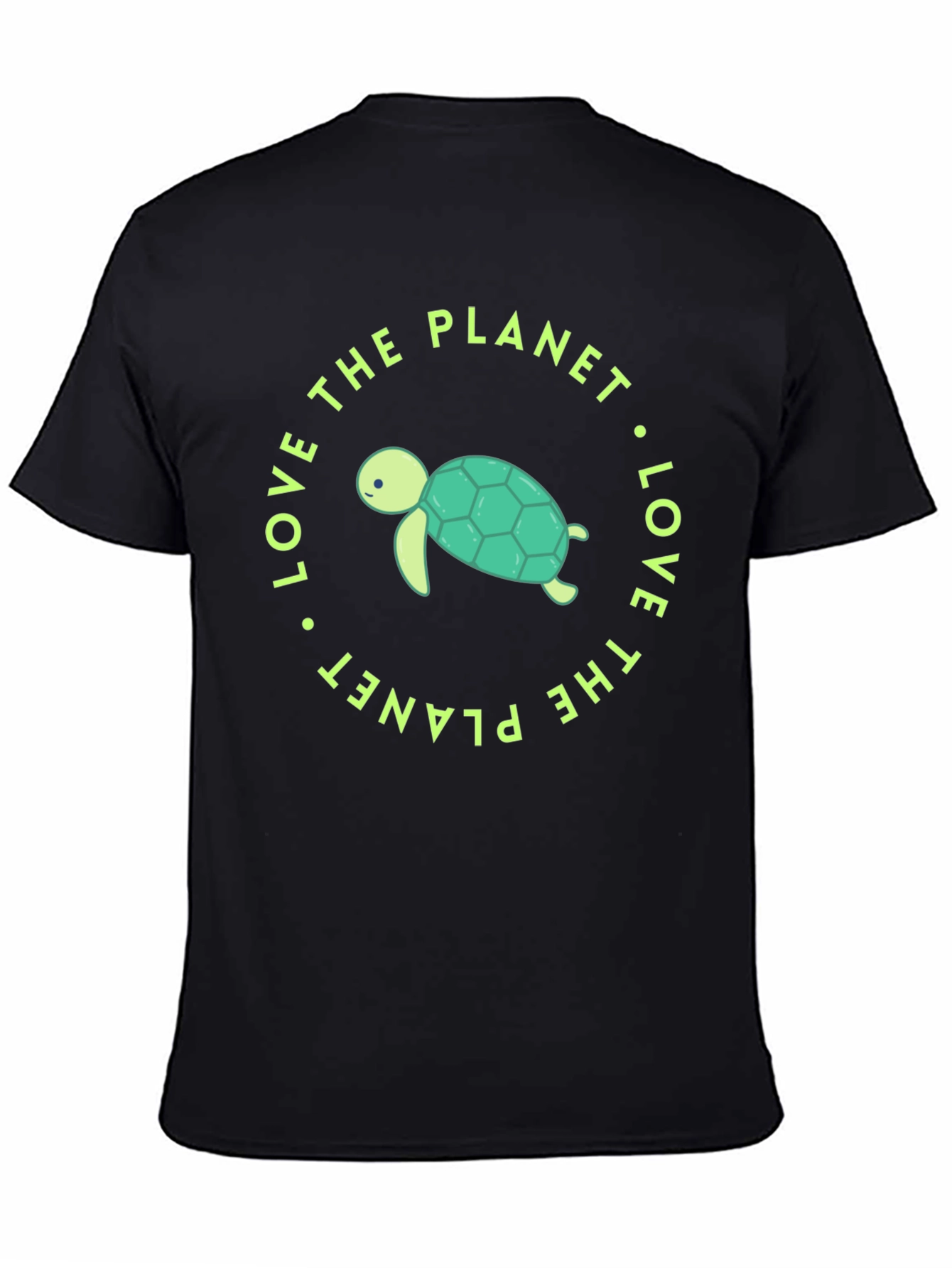 Black Love the Planet Turtle Graphic Tee view 4
