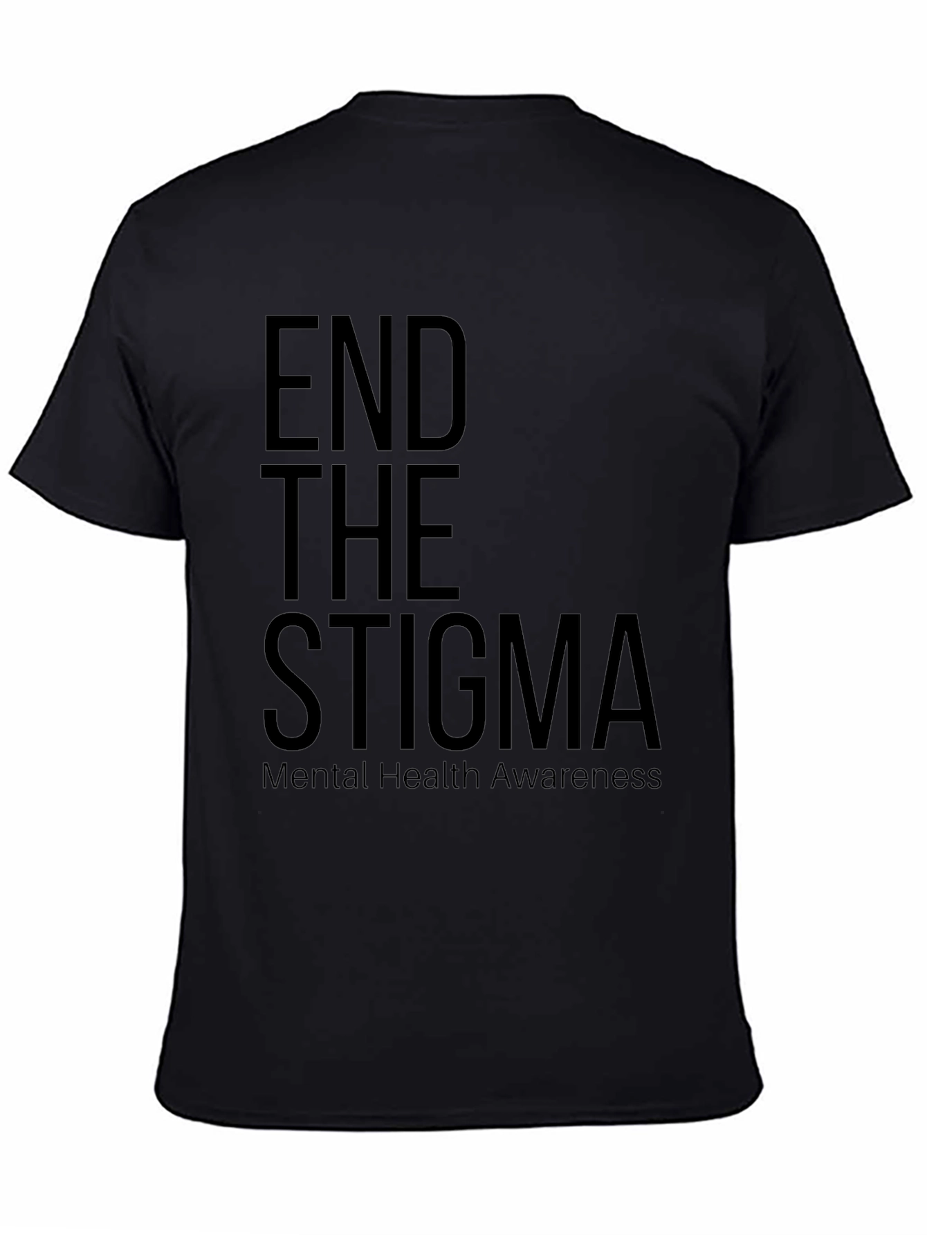 Black End the Stigma Mental Health Awareness T-Shirt view 4