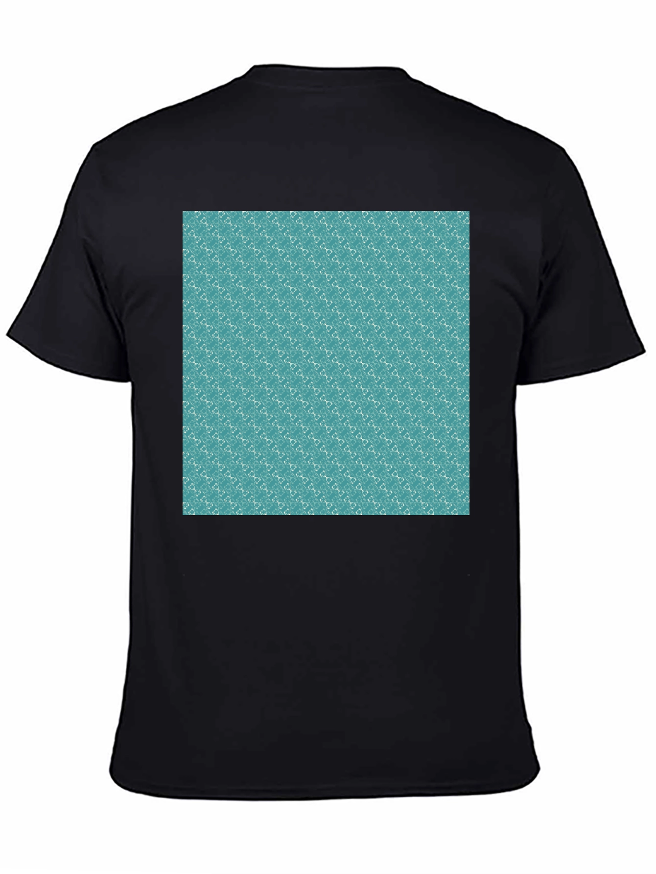 Black Patterned Teal T-Shirt view 4