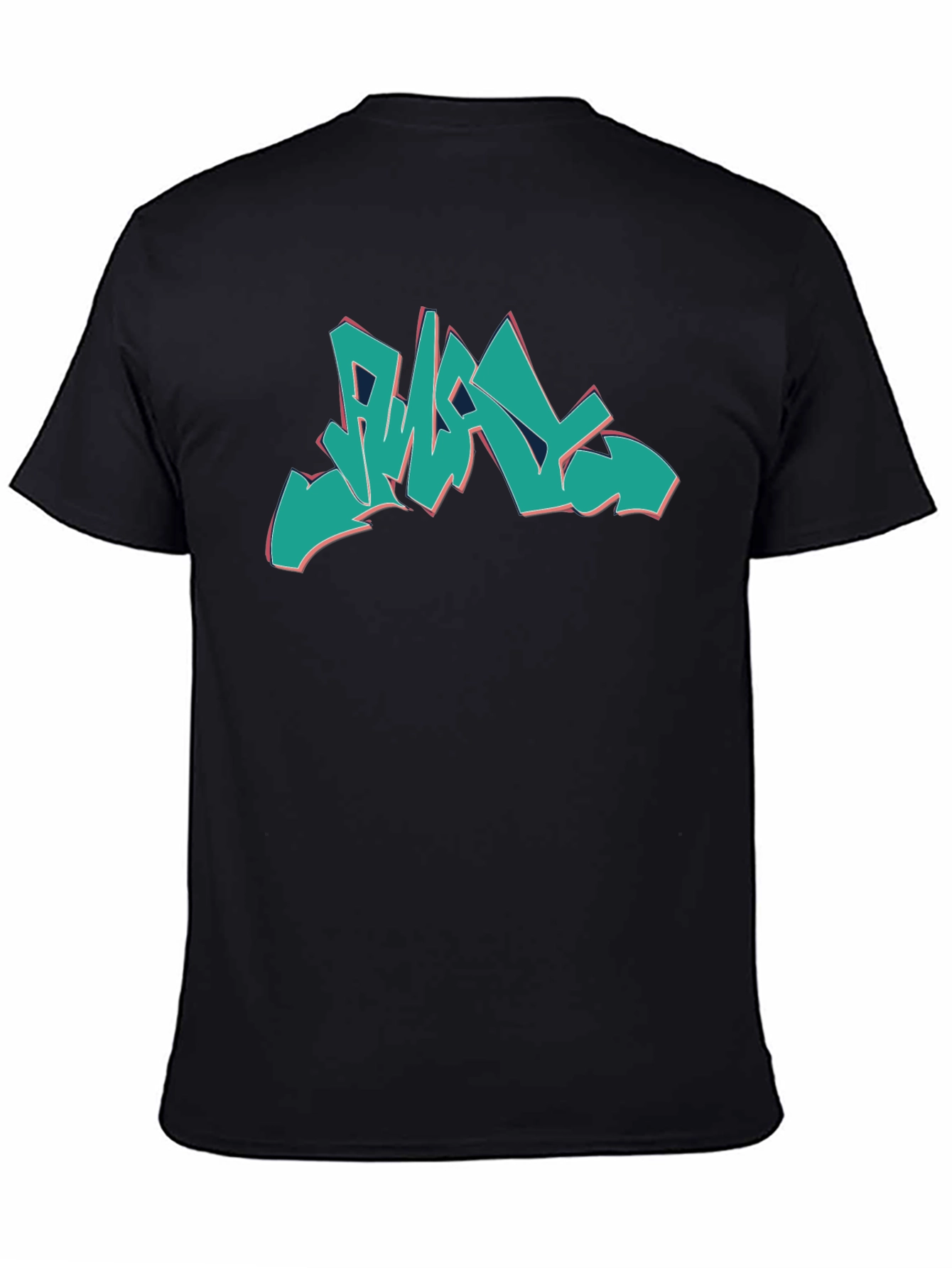 Black Graffiti Style Graphic Print Black T-Shirt view 4