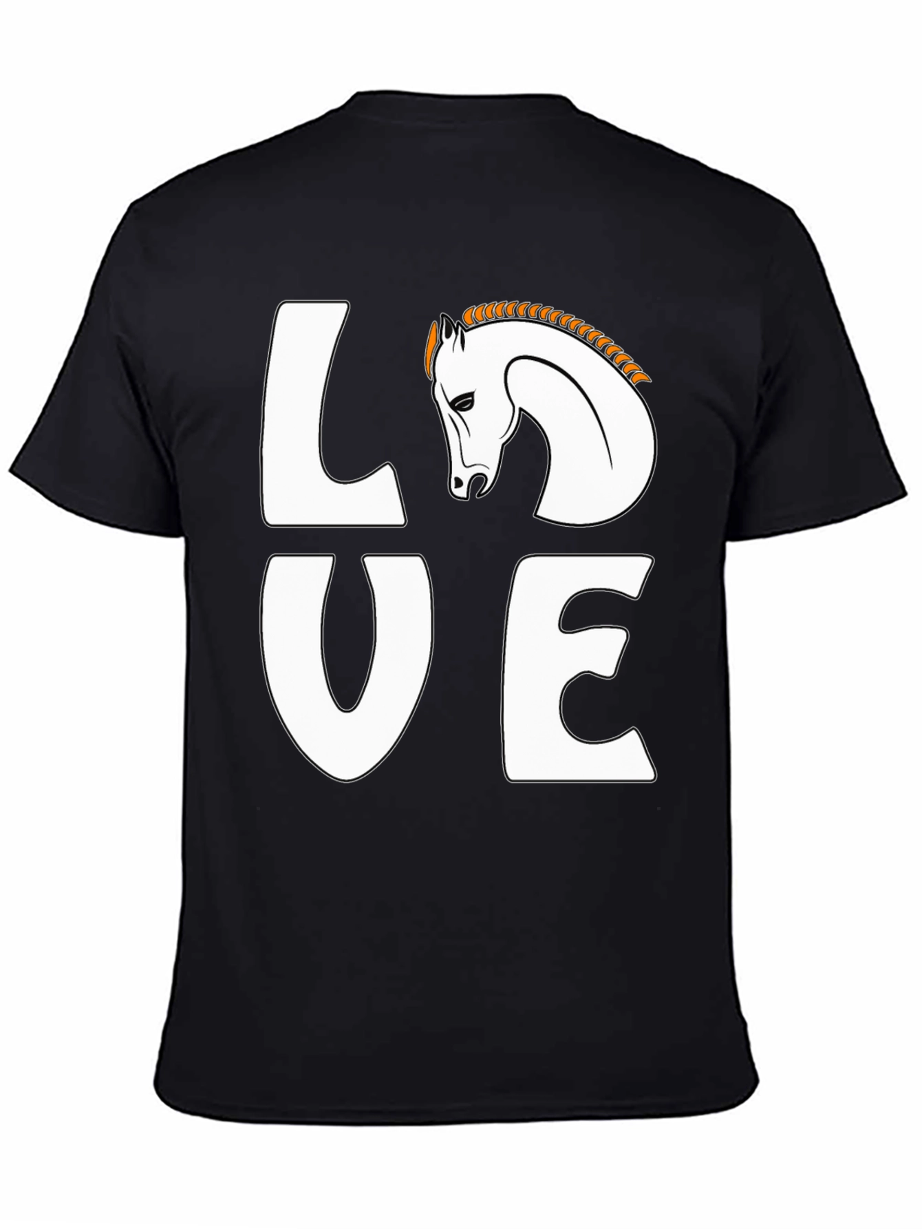 Black Love Horses Black T-Shirt view 4