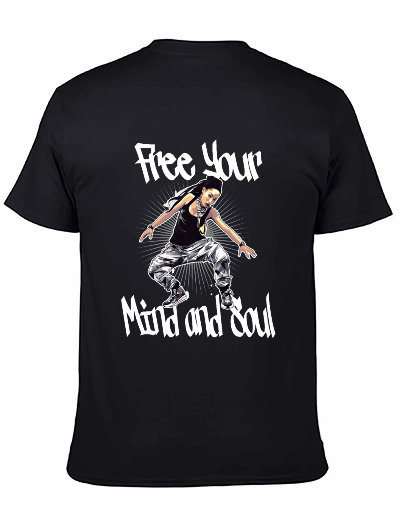 Black Free Your Mind & Soul Black Graphic Tee view 4