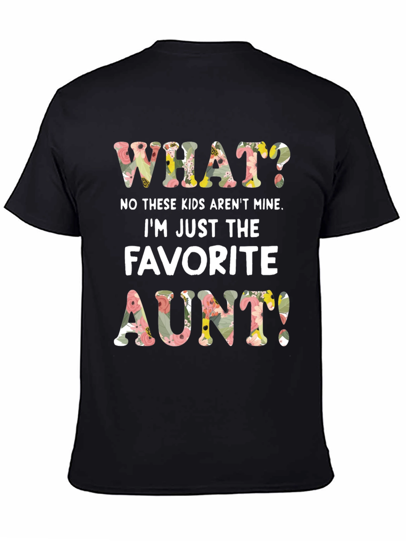 Black Favorite Aunt Floral Graphic Tee view 4