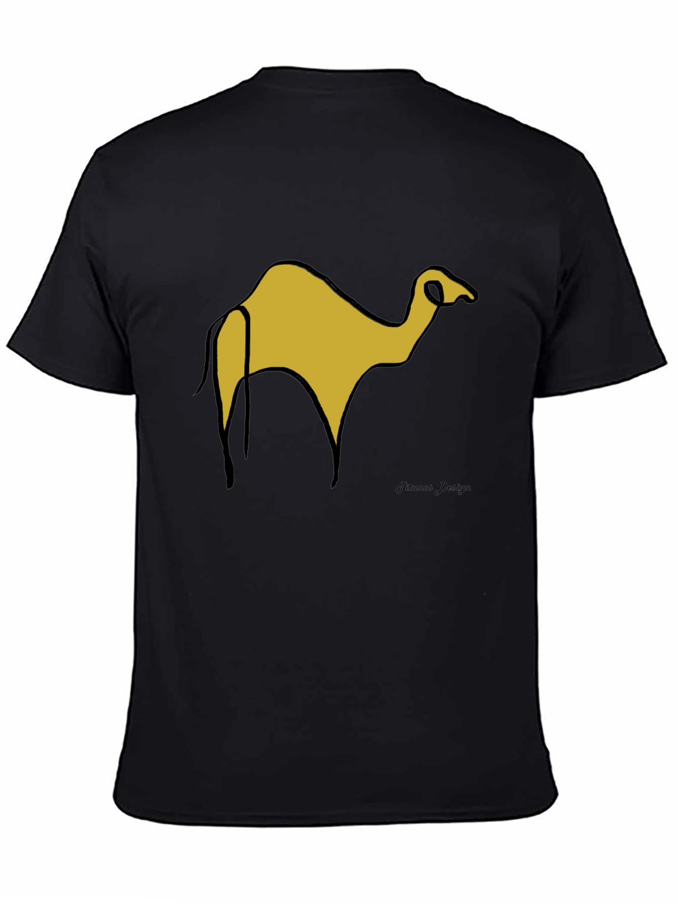 Black Black T-Shirt with Camel Graphic view 4