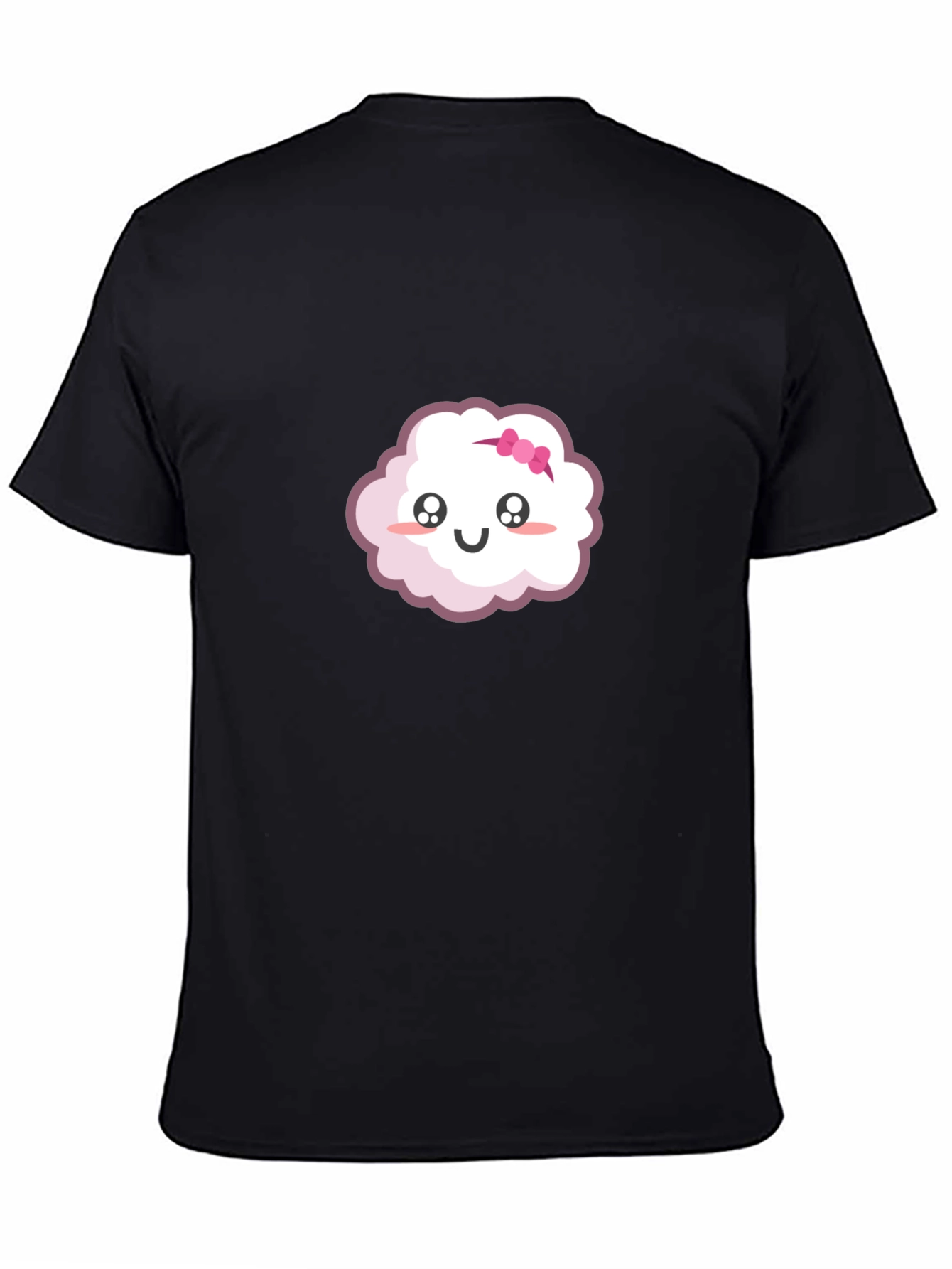 Black Cute Cloud Cartoon Graphic T-Shirt view 4