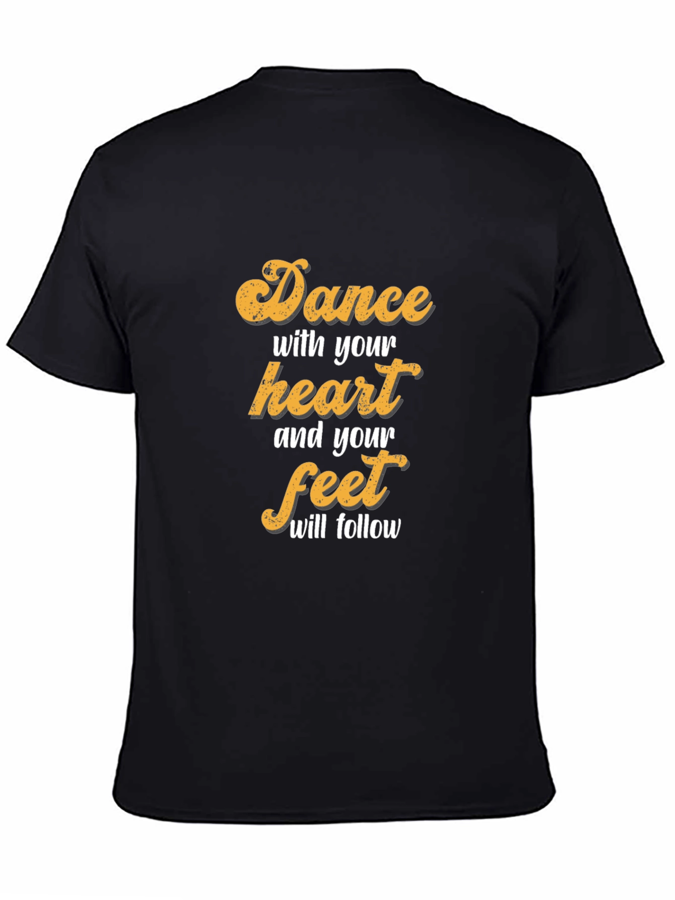 Black Dance With Your Heart Graphic Tee - Black Crew Neck T-Shirt view 4