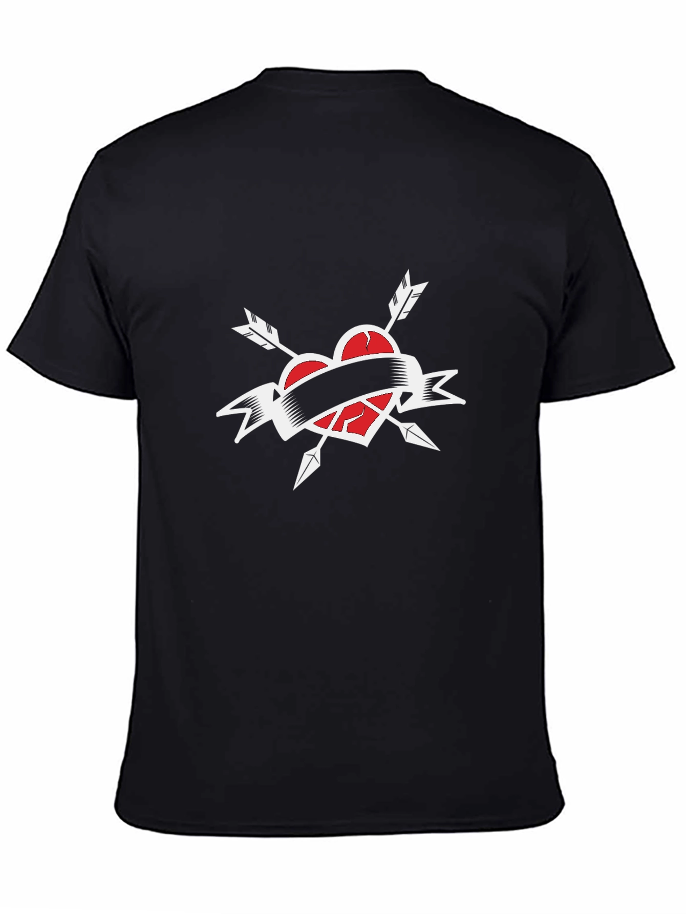 Black Broken Heart Arrow T-Shirt - Black view 4