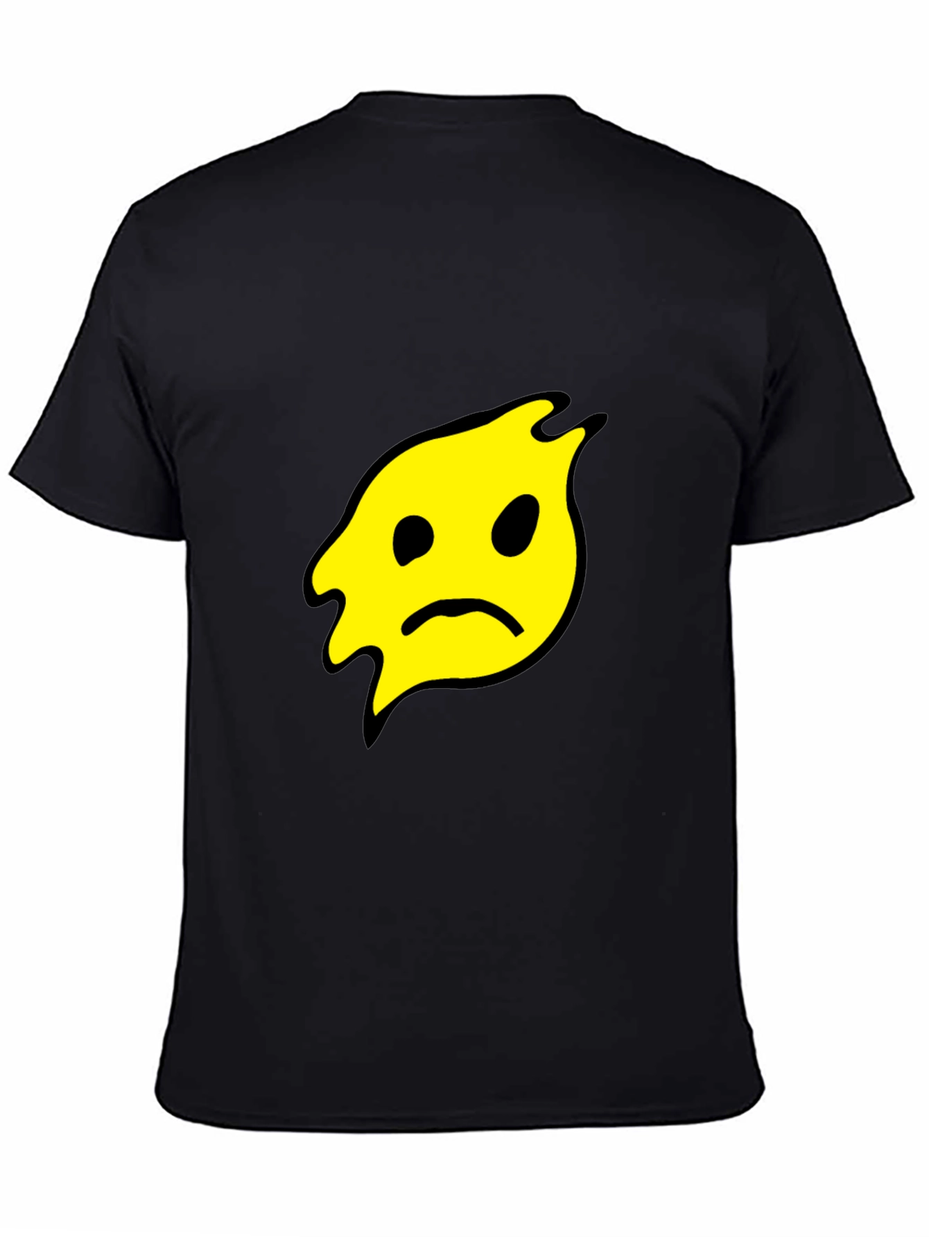 Black Sad Blob Graphic Tee - Black Unisex T-Shirt view 4