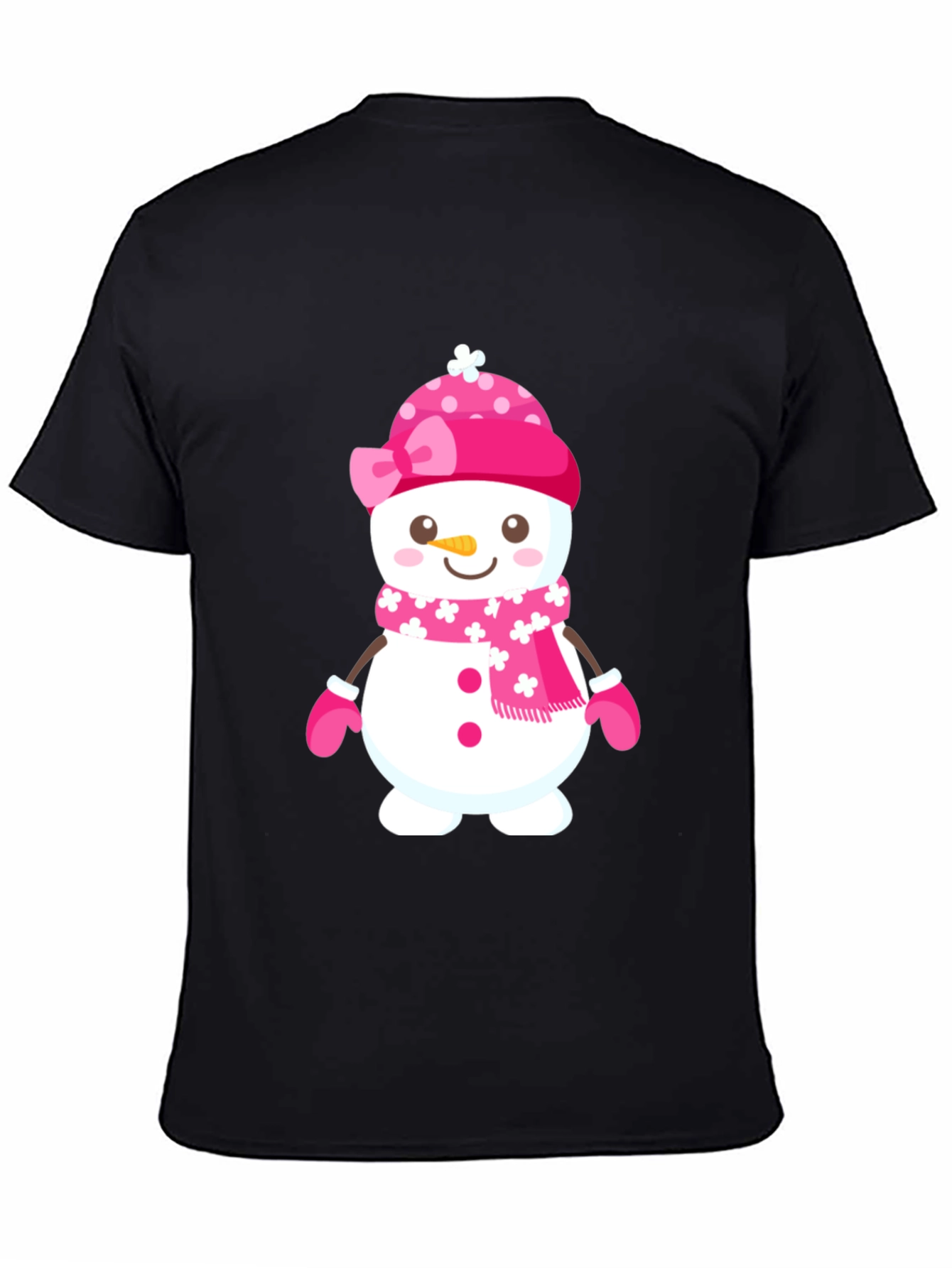Black Festive Snowman Graphic T-Shirt view 4