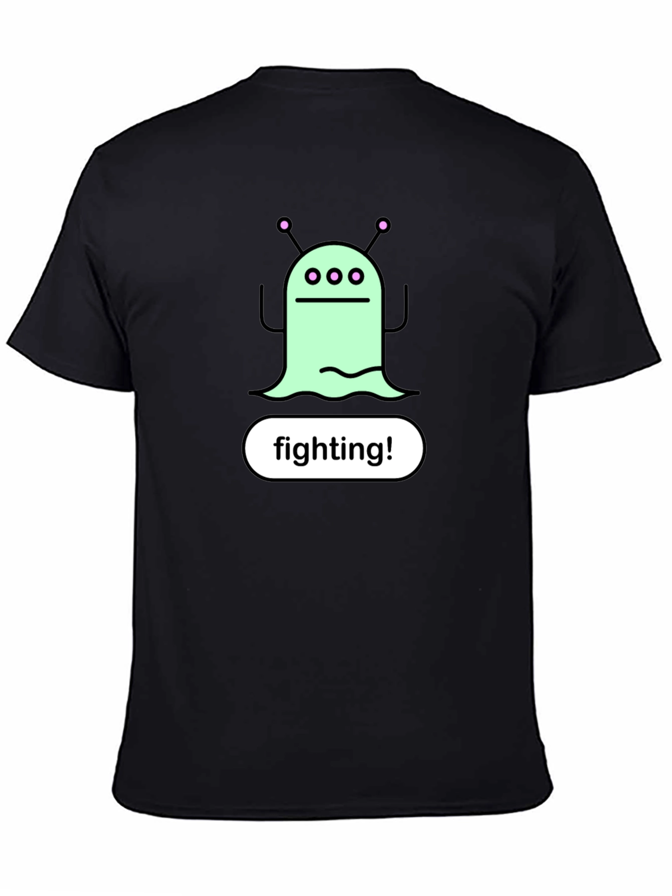 Black Fighting Alien Graphic Tee - Black view 4