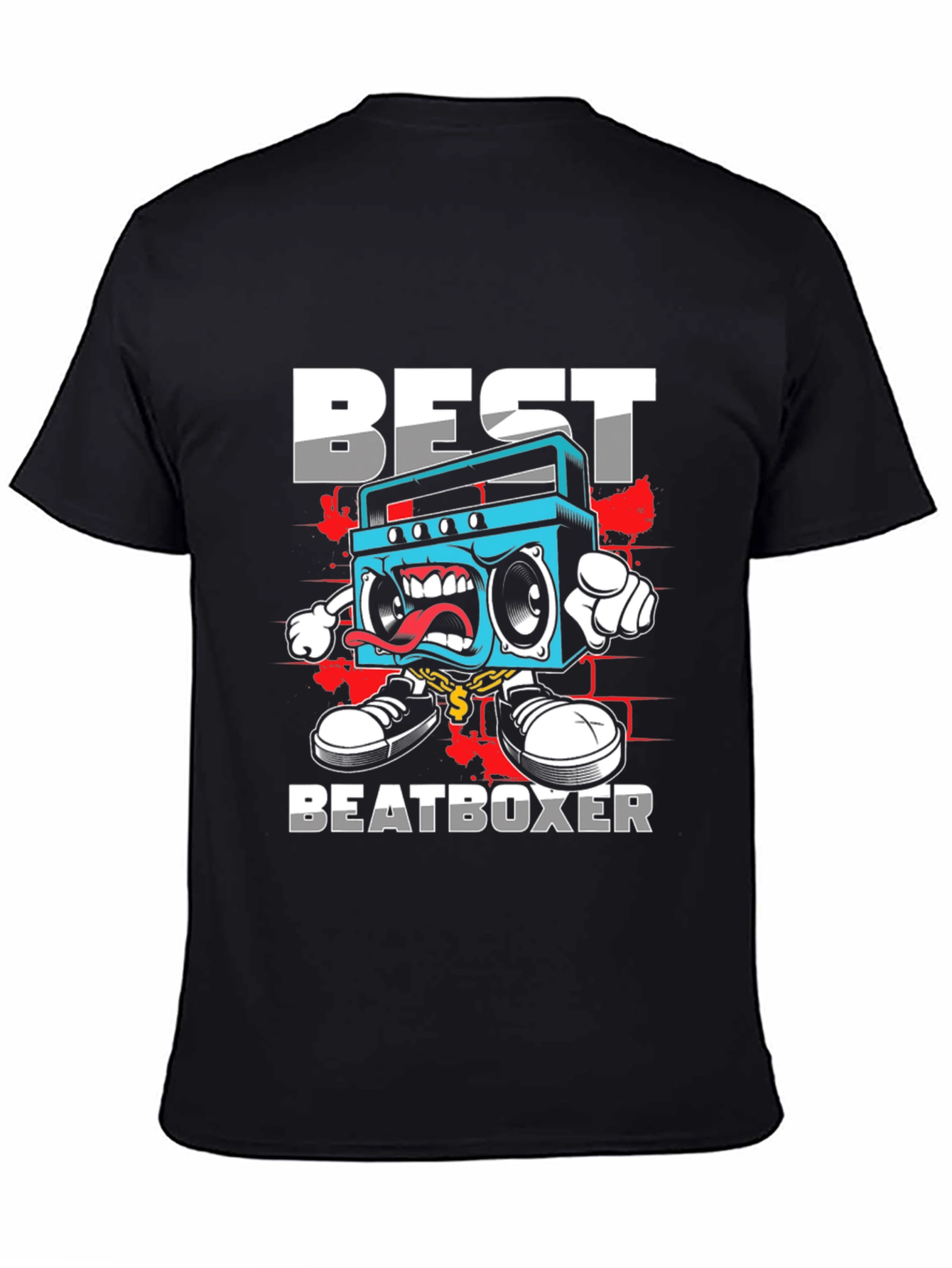 Black Best Beatboxer Boombox Graphic Tee view 4