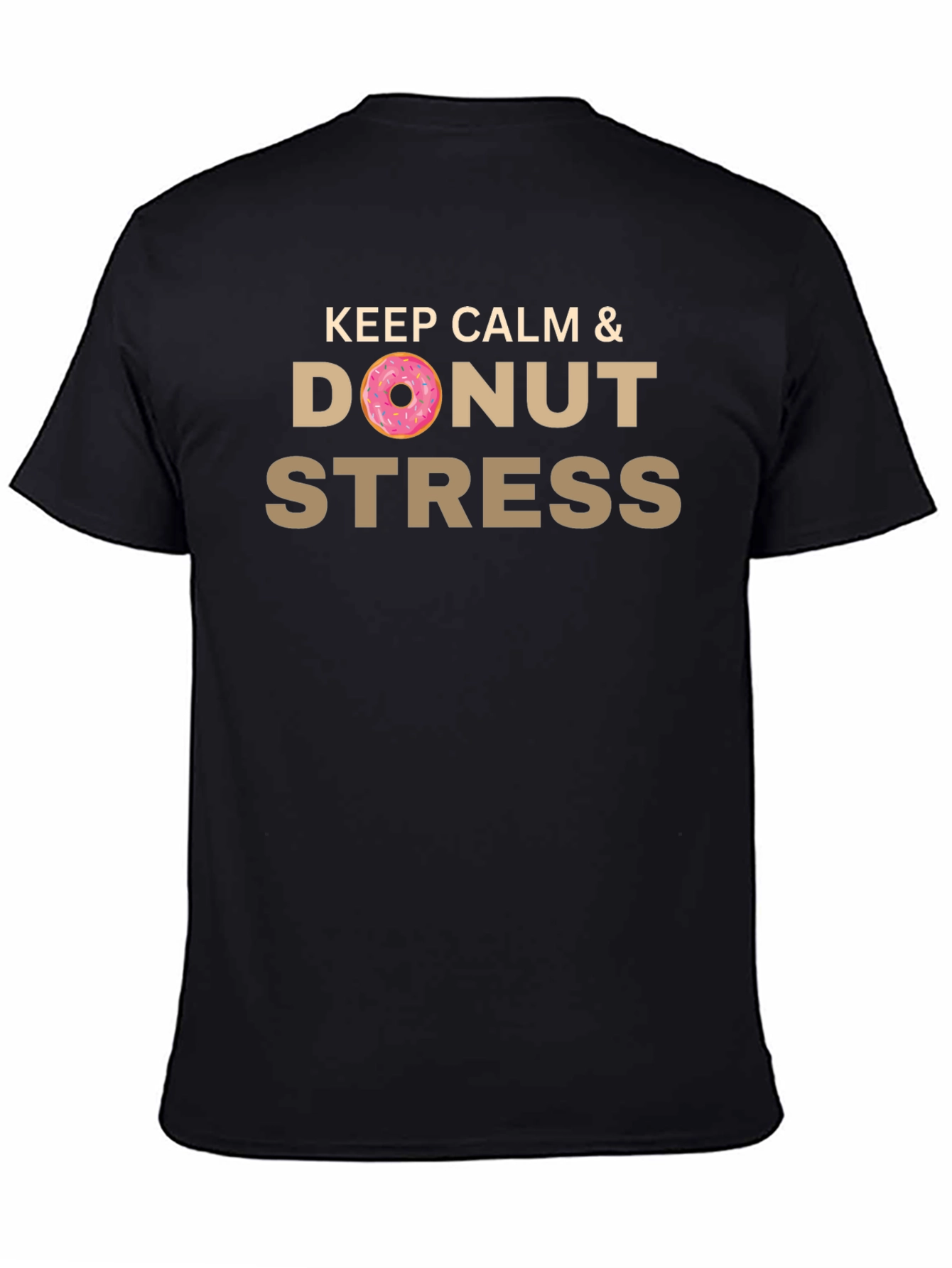 Black Keep Calm & Donut Stress Black T-Shirt view 4
