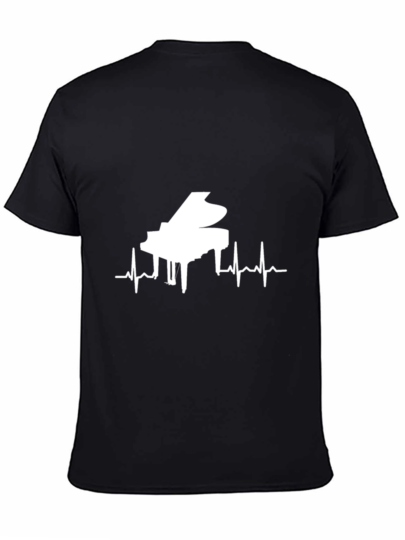 Black Piano Heartbeat T-Shirt view 4