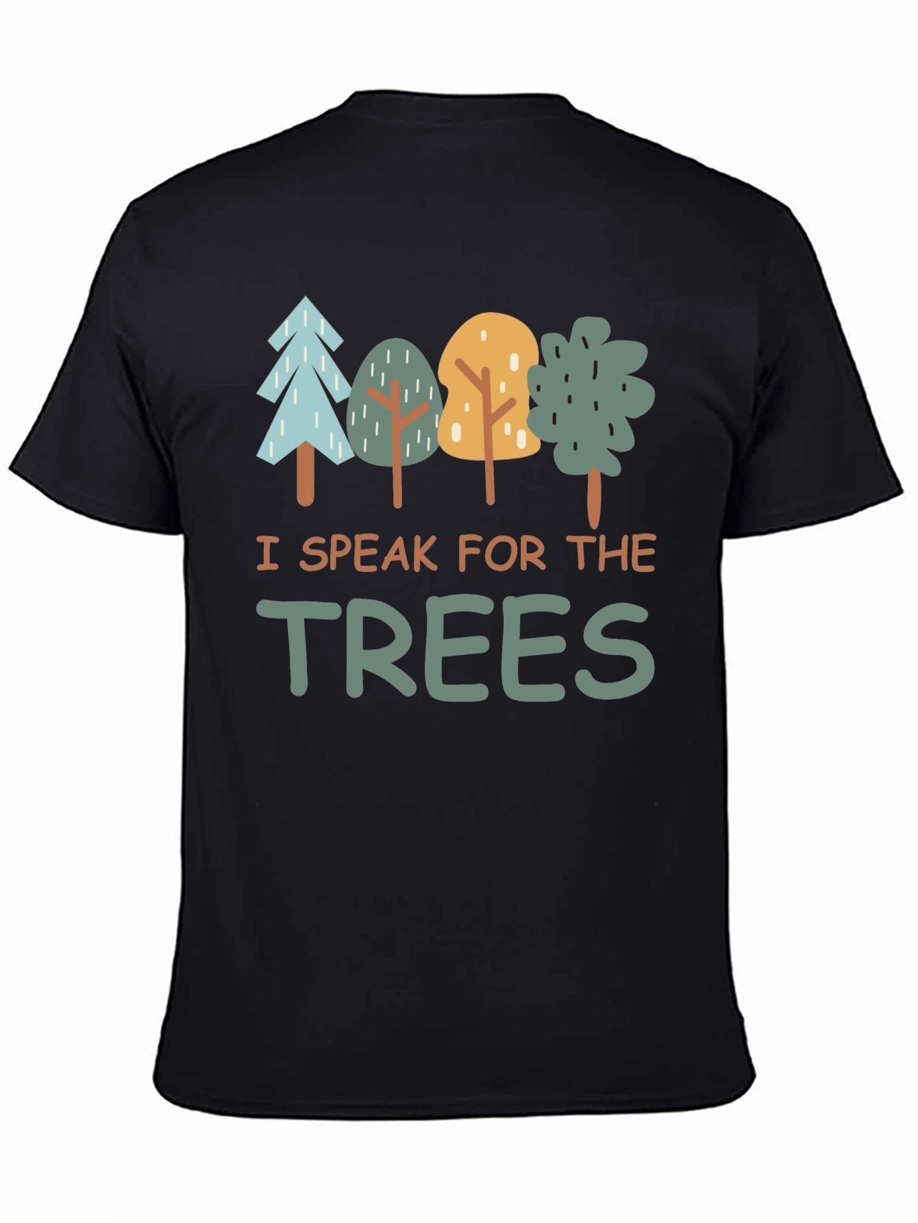 Black I Speak for the Trees Graphic T-Shirt view 4