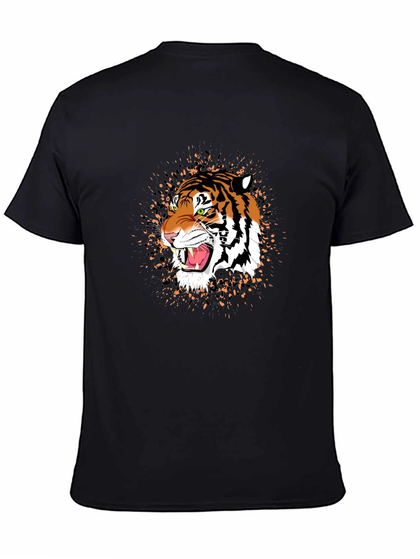 Black Tiger Graphic Black T-Shirt - Bold Animal Print Tee view 4