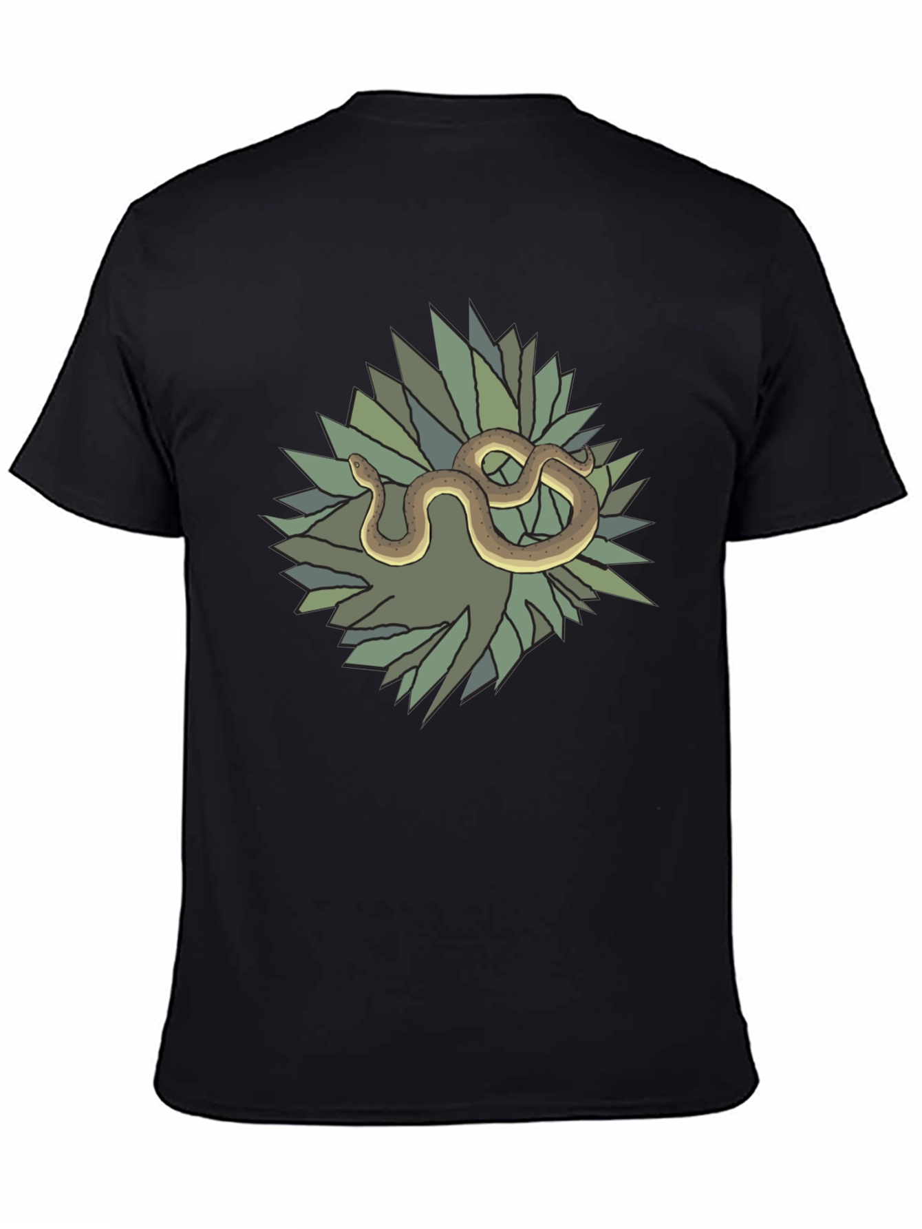 Black Snake and Agave Black T-Shirt view 4