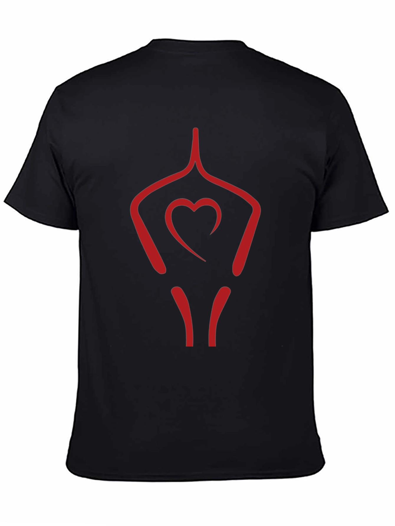 Black Heart Yoga Pose Black T-Shirt view 4