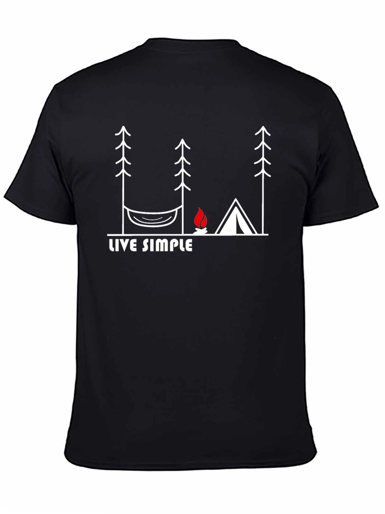 Black Live Simple Camping Graphic T-Shirt - Relaxed Fit view 4