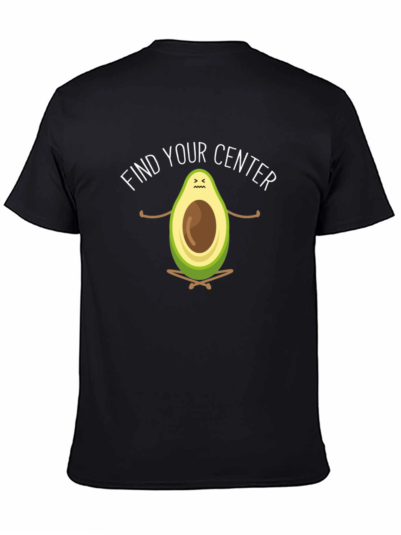 Black Zen Avocado T-Shirt - Find Your Center Black Tee view 4
