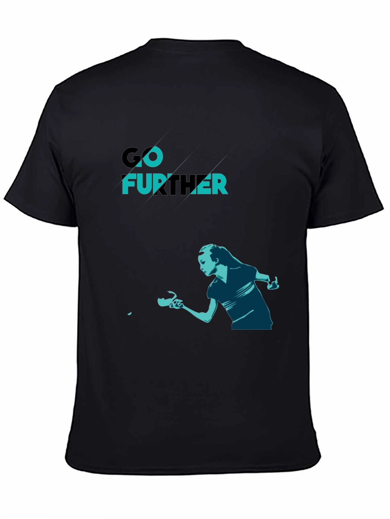 Black Go Further Table Tennis Graphic Tee view 4