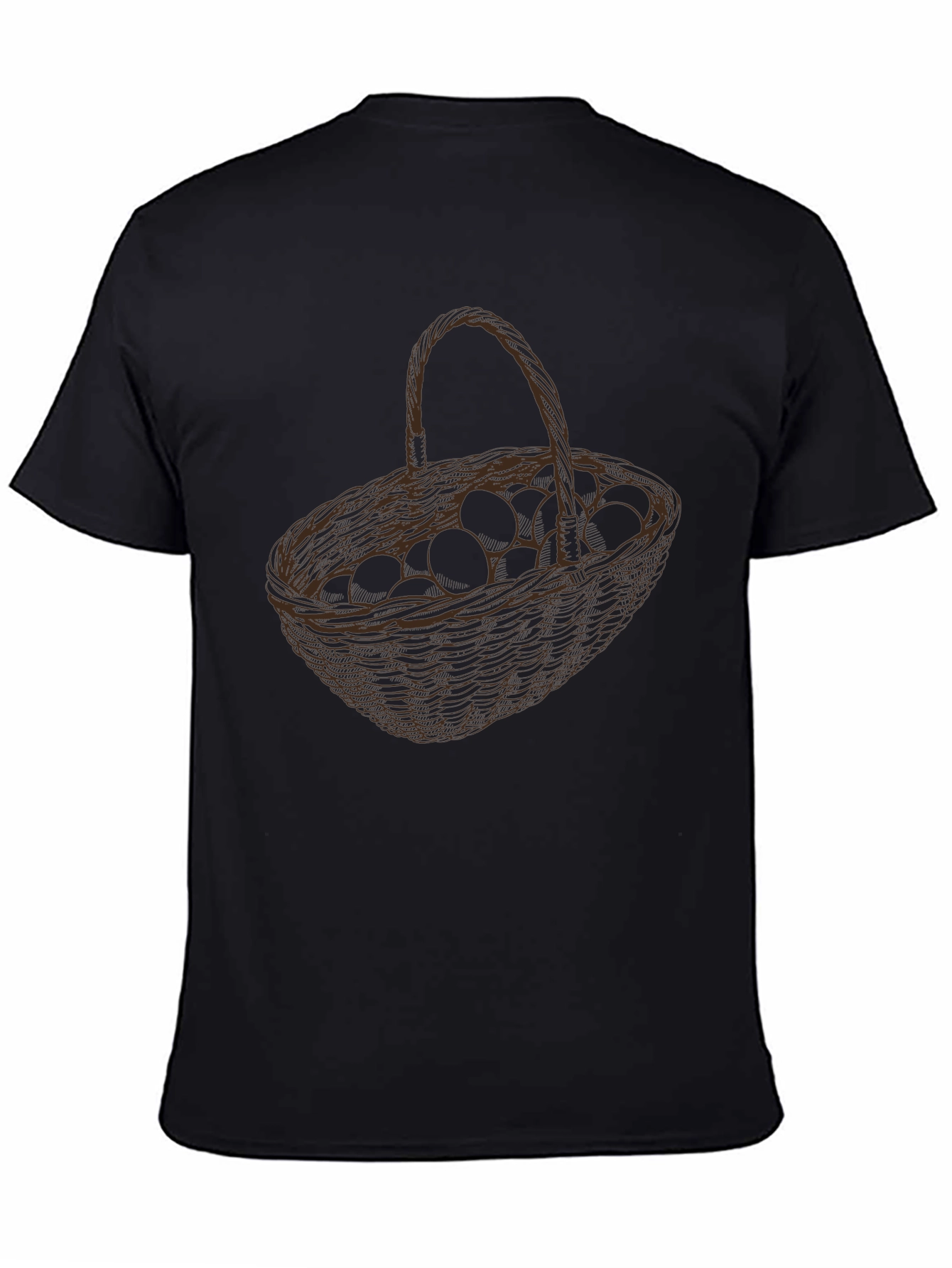 Basket of Eggs Graphic Tee - Black Cotton Blend - 4