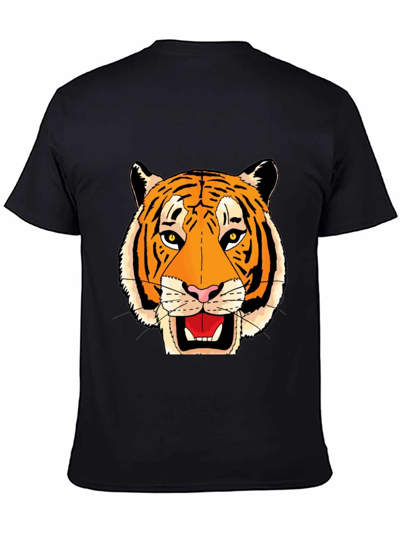 Black Black T-Shirt with Bold Tiger Face Graphic view 4