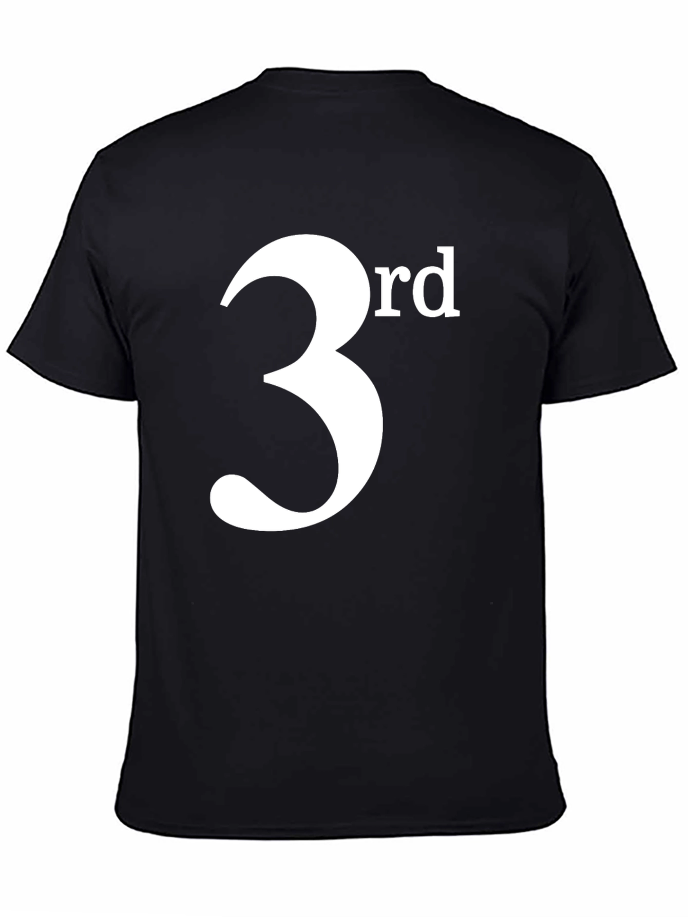 Black 3rd T-Shirt - Black Cotton Blend Casual Tee view 4