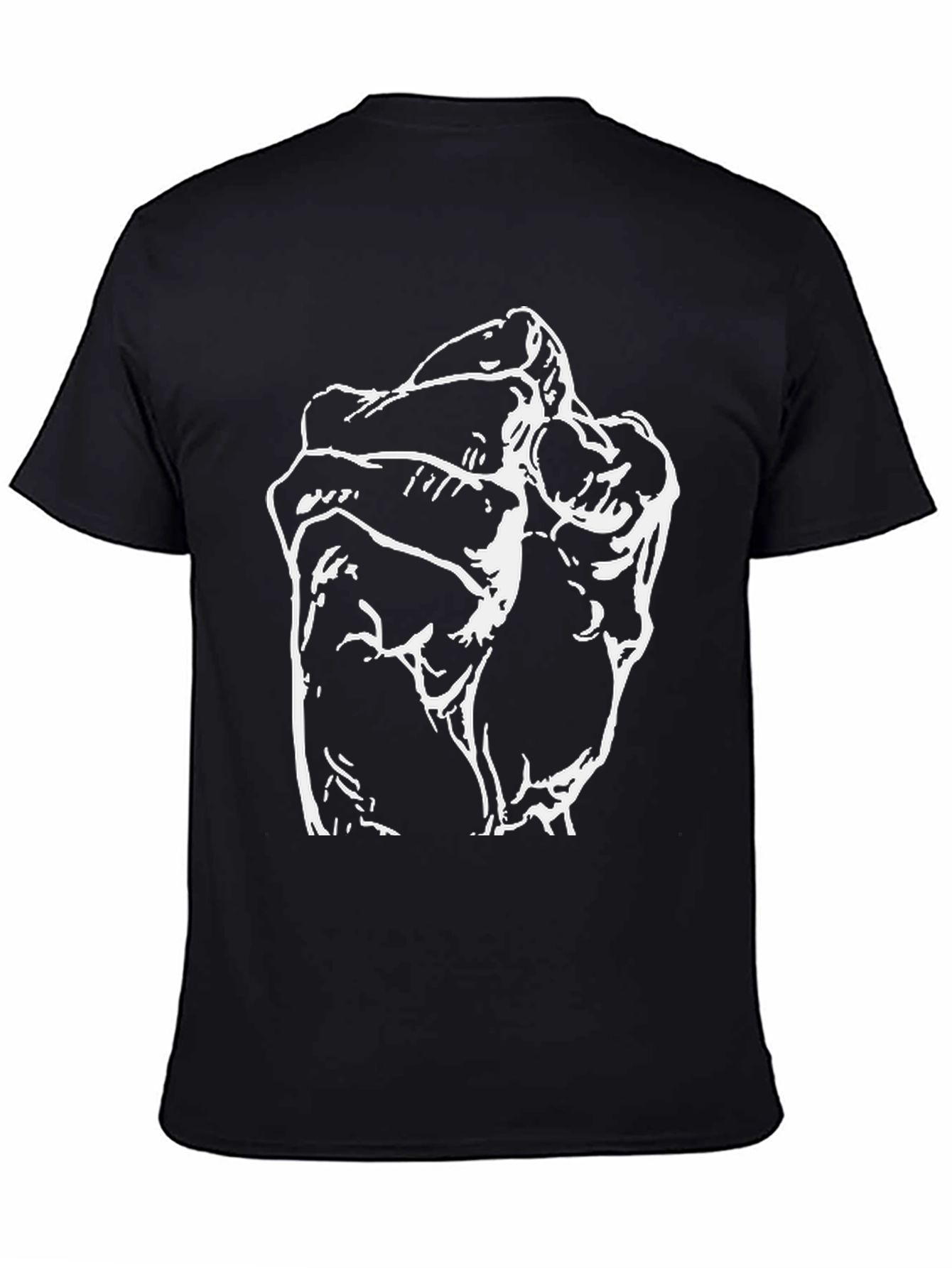 Black Black T-Shirt with Abstract Fist Graphic view 4