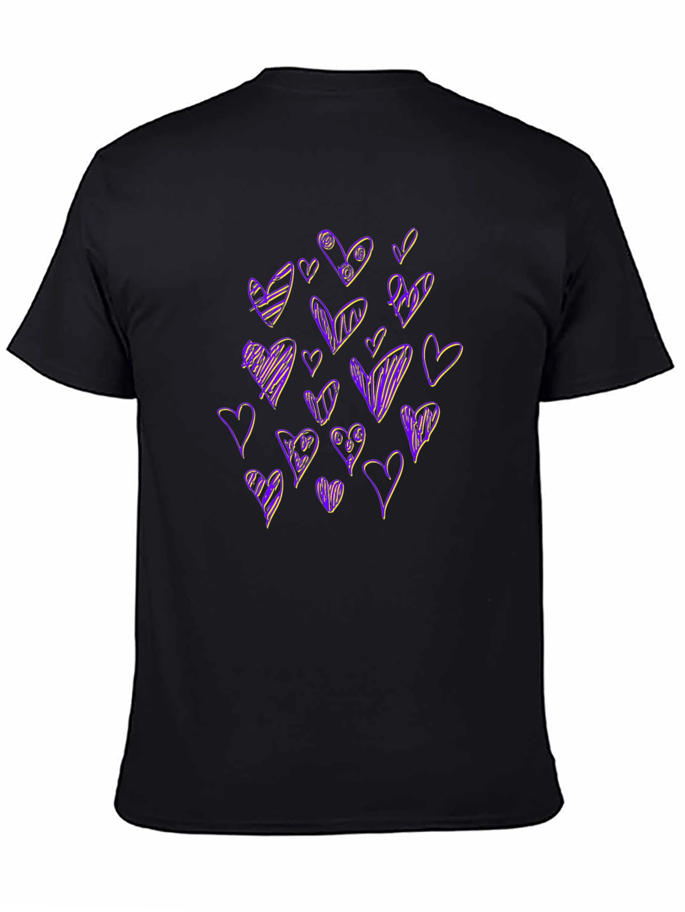 Black Heart Scribble Black T-Shirt view 4
