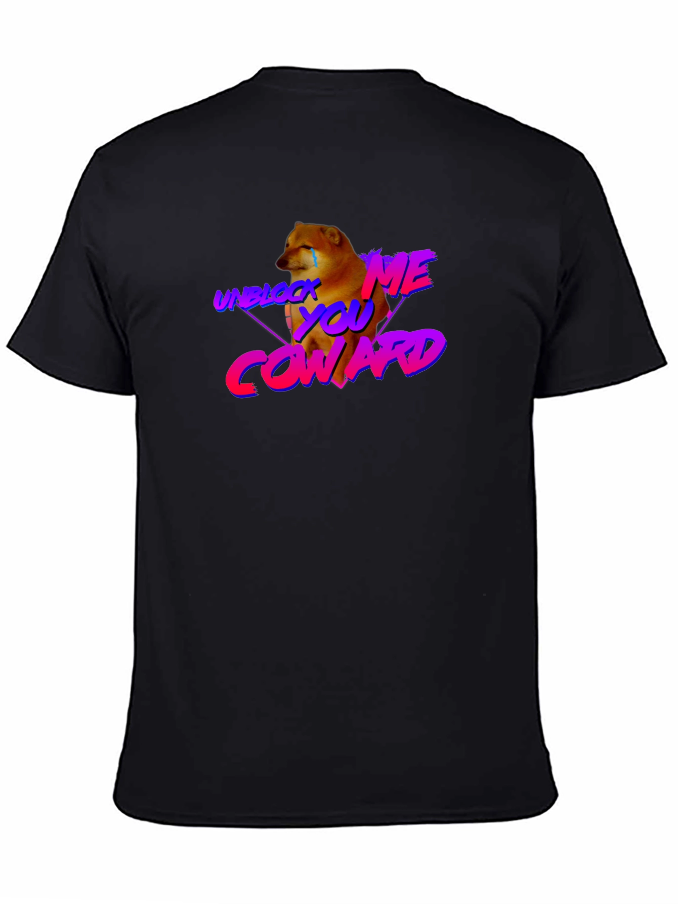 Black Unblock Me Coward Doge Graphic Tee - Black view 4