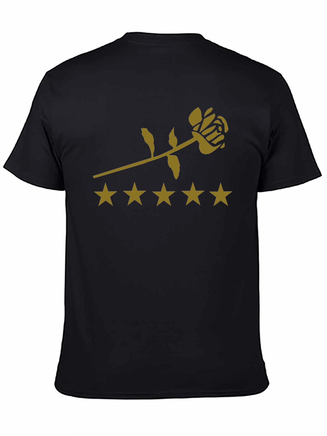 Rose & Star Graphic Tee - Black Cotton - 4