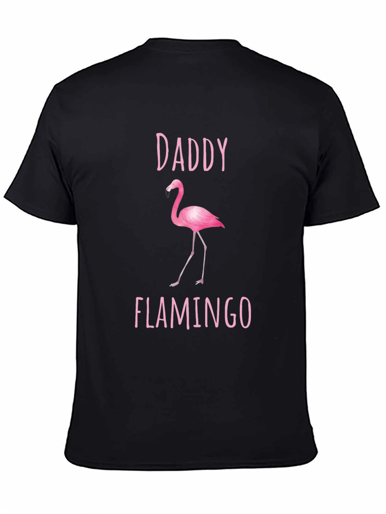 Black Daddy Flamingo Graphic Tee - Black Cotton Shirt view 4