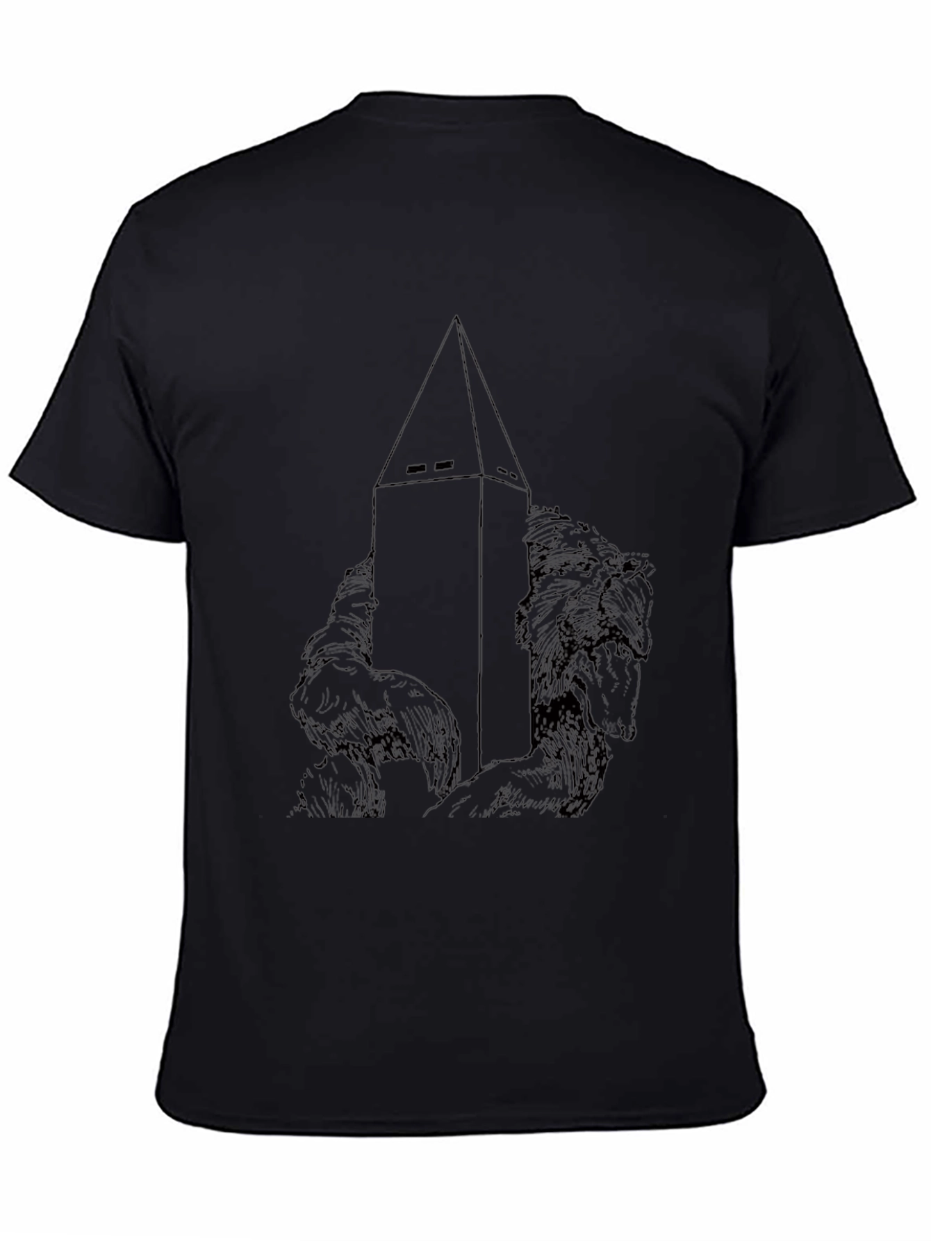 Black Tower and Wolves Graphic T-Shirt - Black view 4