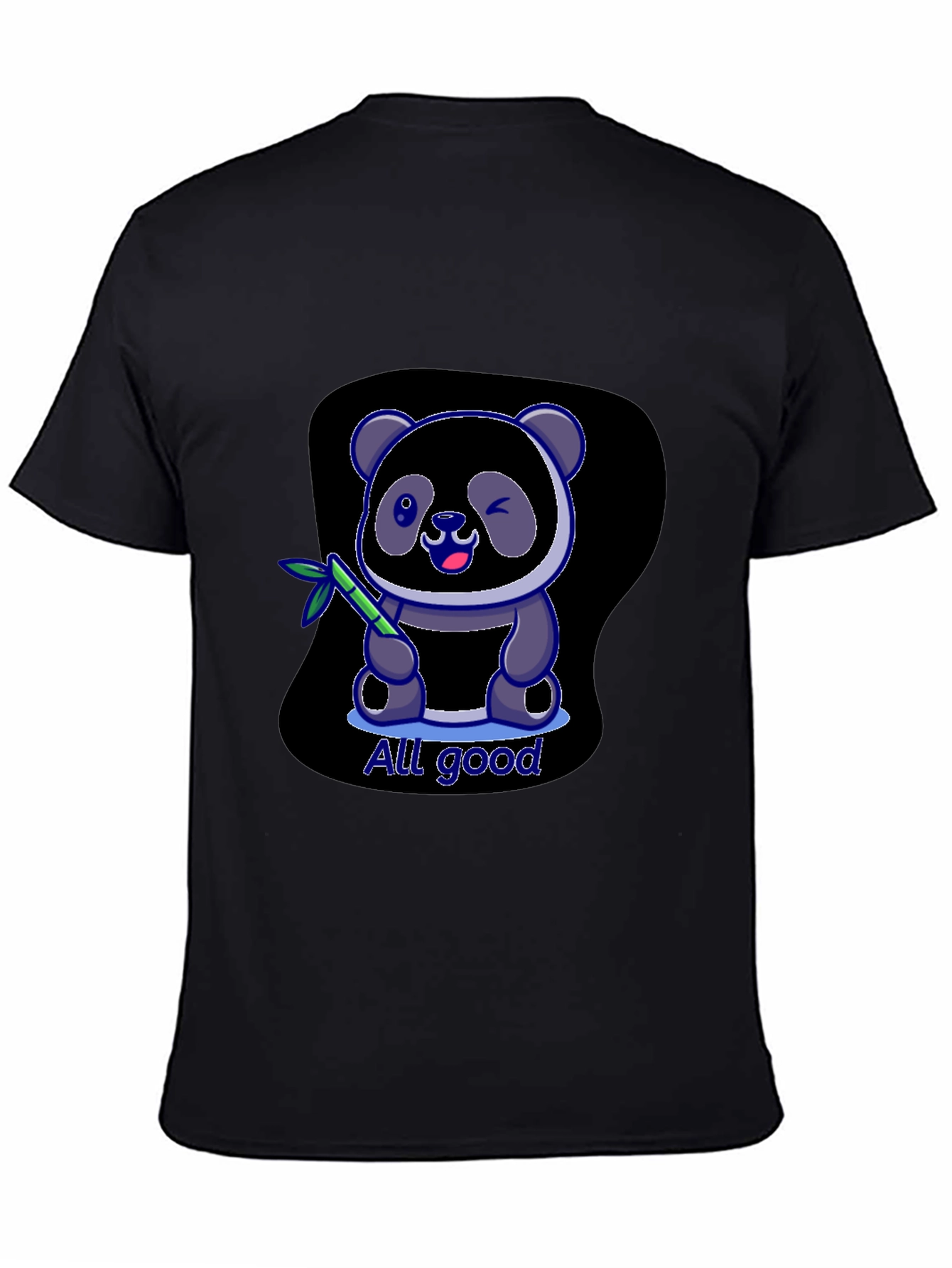 Black All Good Panda T-Shirt - Soft Cotton Blend view 4
