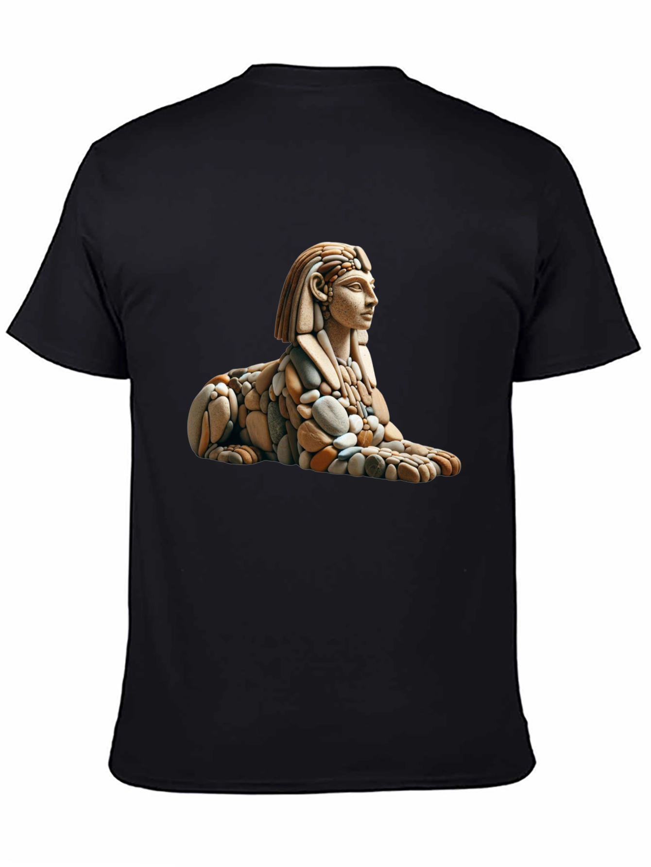 Black Sphinx Rock Art Graphic Tee view 4