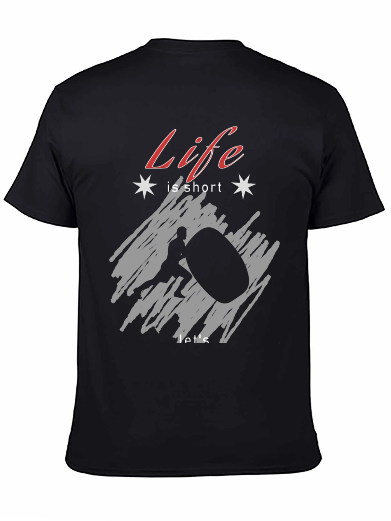 Black Life is Short Atlas Stone T-Shirt - Black view 4