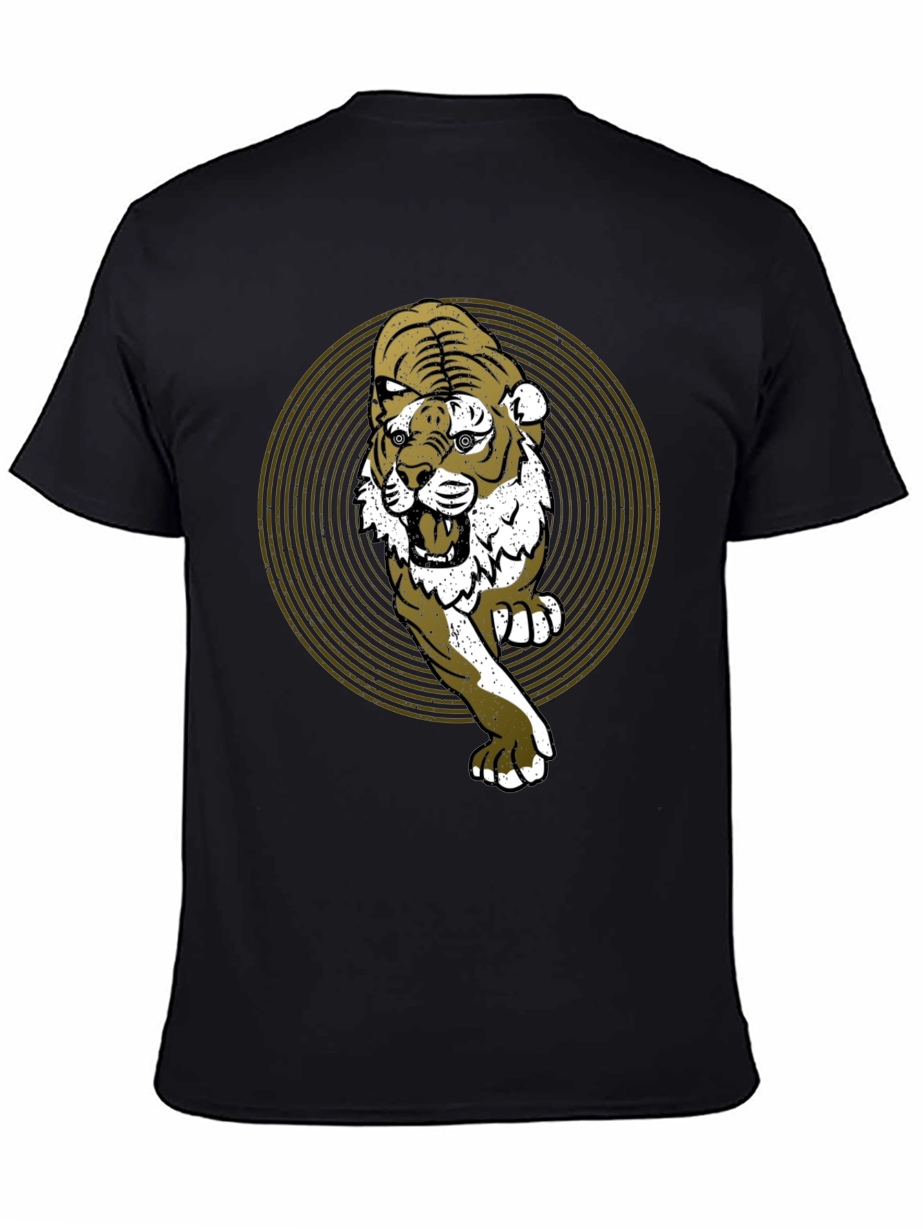 Black Tiger Graphic Print Black T-Shirt view 4