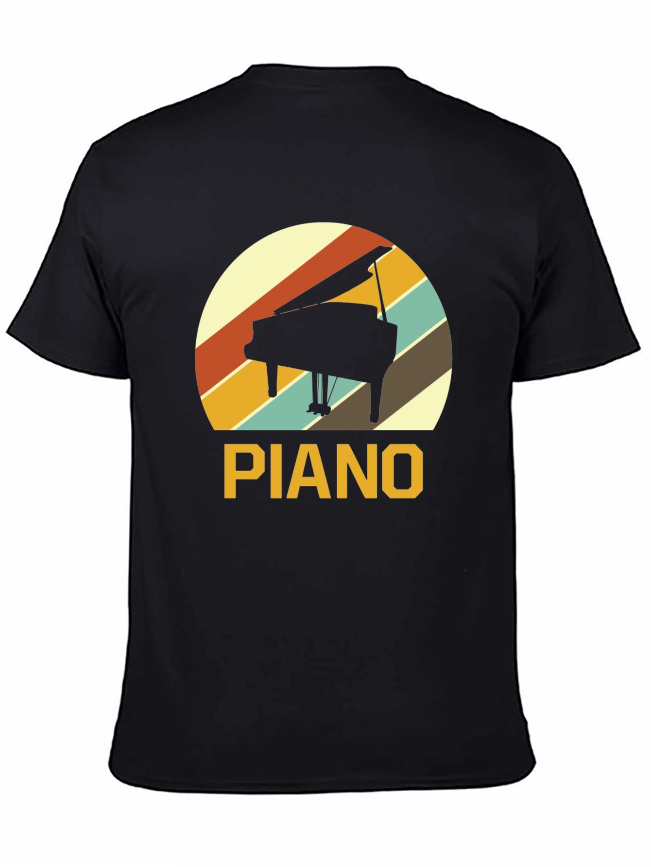 Black Retro Piano T-Shirt - Music Lover Tee view 4