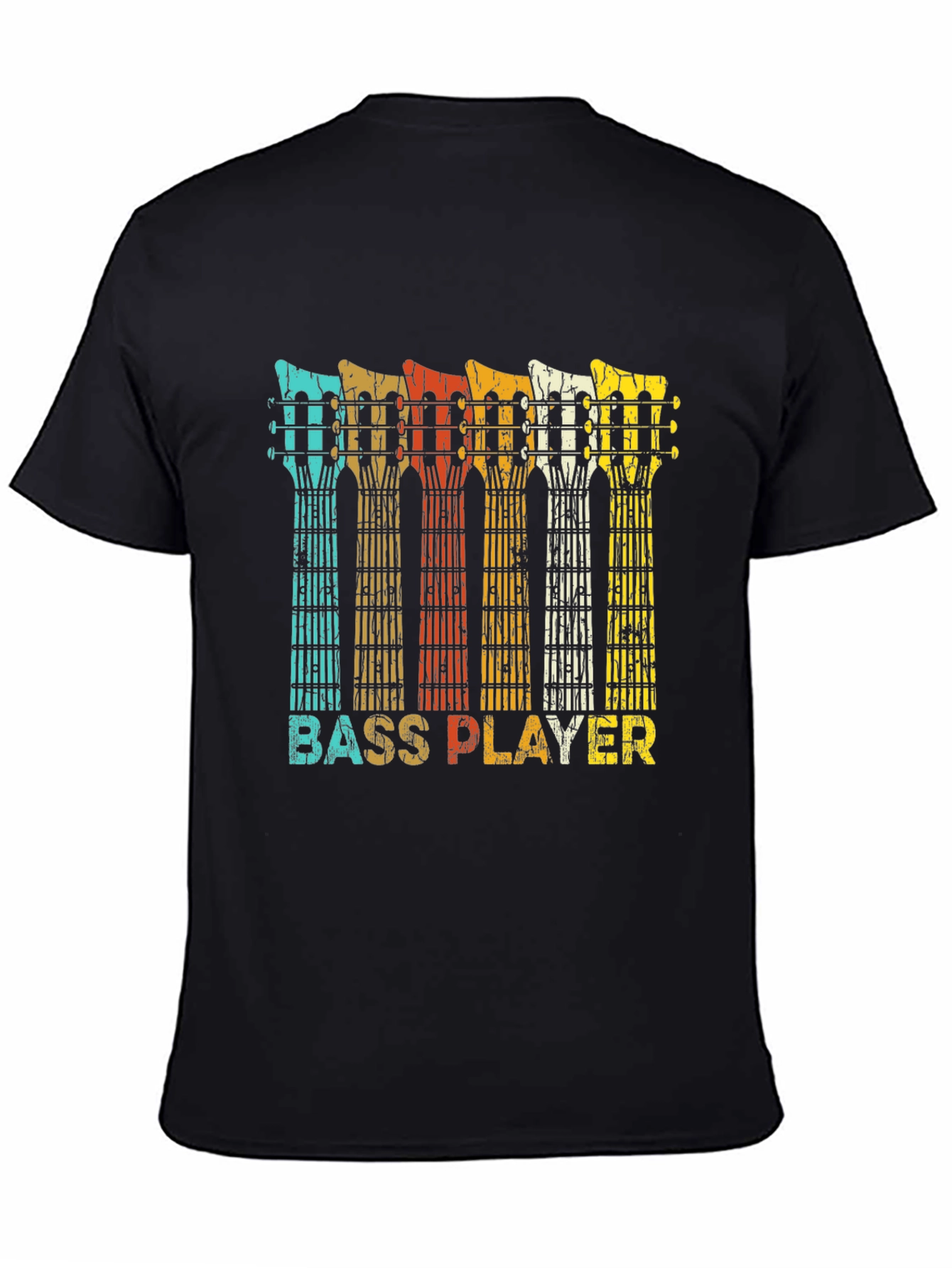 Black Bass Player Retro T-Shirt - Music Lover Tee view 4