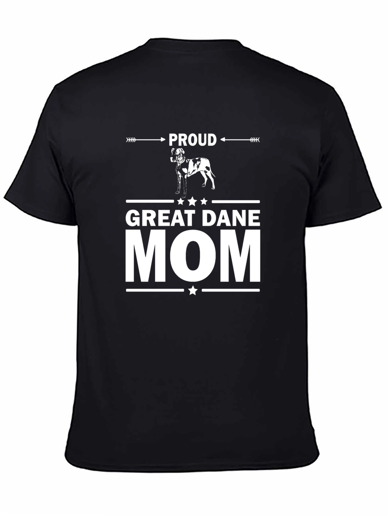 Black Proud Great Dane Mom Graphic T-Shirt view 4