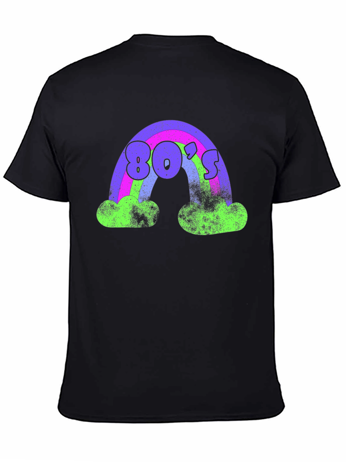 Black Retro 80's Rainbow T-Shirt view 4
