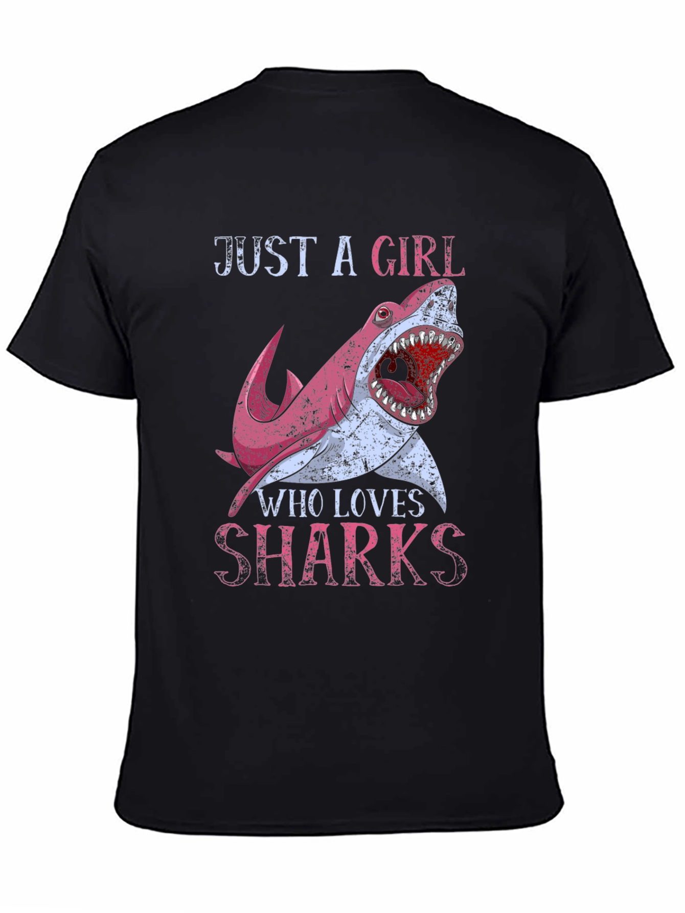 Black Girl Loves Sharks T-Shirt - Novelty Graphic Tee view 4