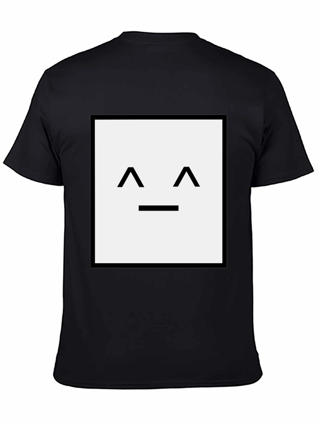 Black Minimalist Face Graphic Tee - Black Soft Cotton view 4