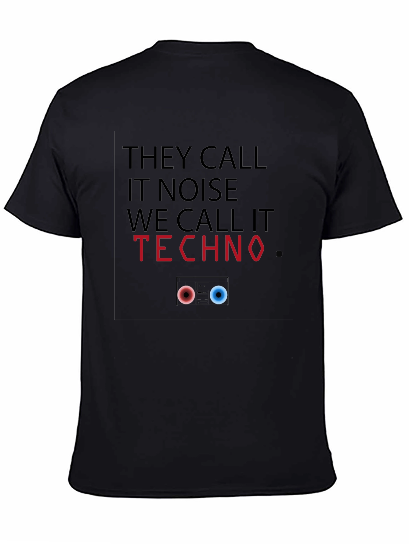 Black Techno Music Graphic T-Shirt view 4